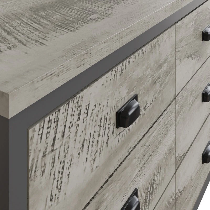 Boston Large Chest of Drawers Grey 6 Drawers - Image 2