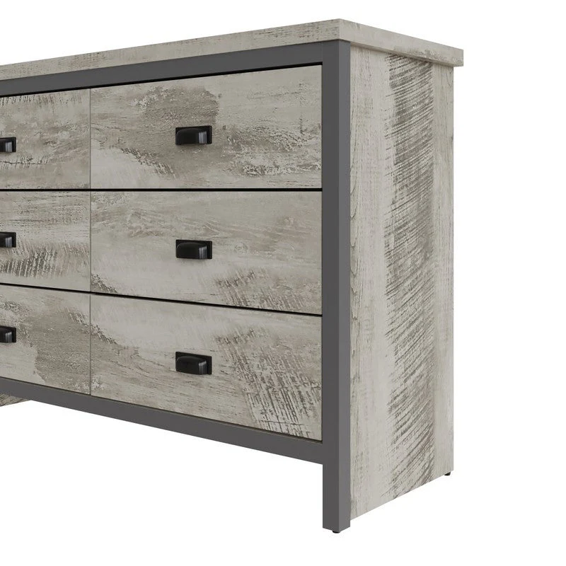 Boston Large Chest of Drawers Grey 6 Drawers - Image 3