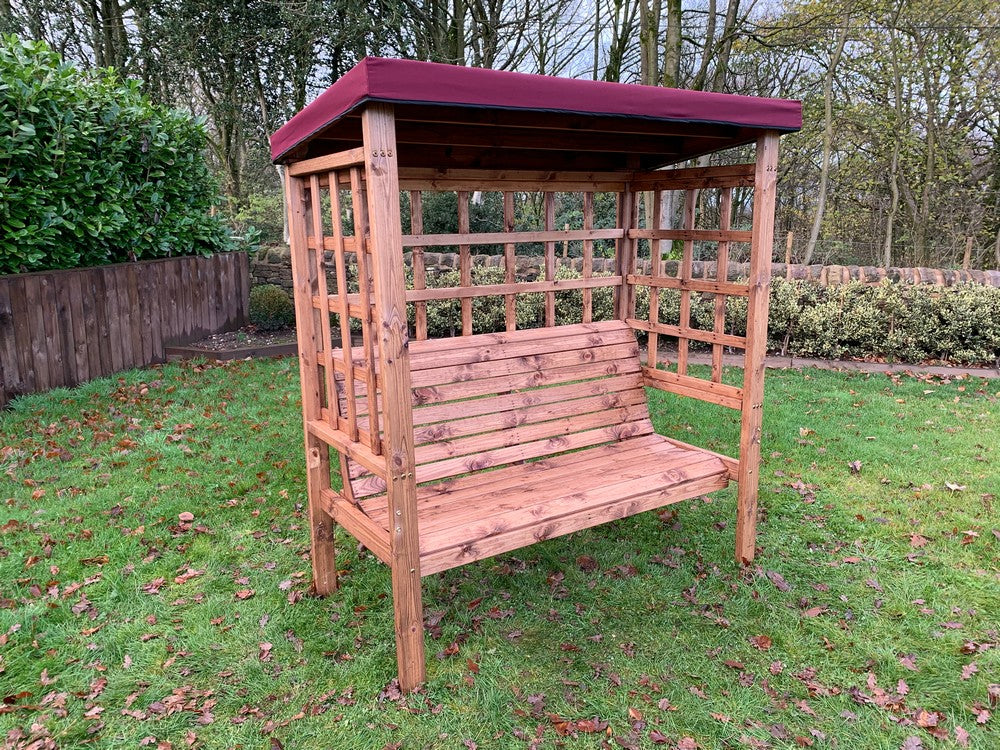 Bramham Garden Arbour by Charles Taylor - 3 Seats Burgundy Cushions - Image 12