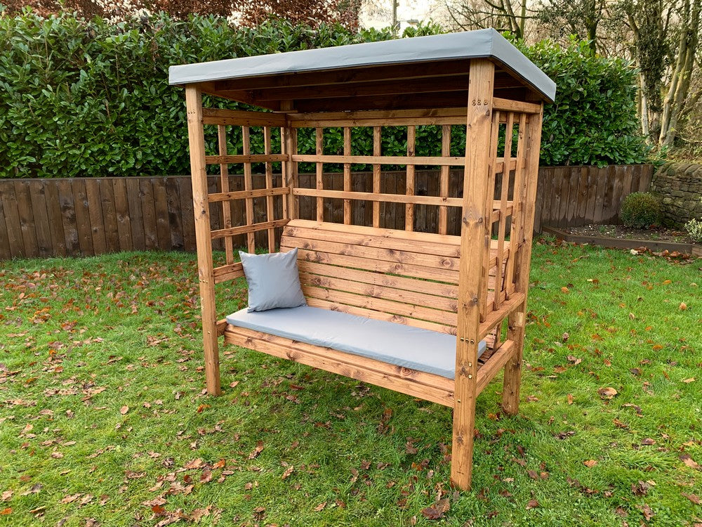 Bramham Garden Arbour by Charles Taylor - 3 Seats Grey Cushions - Image 12