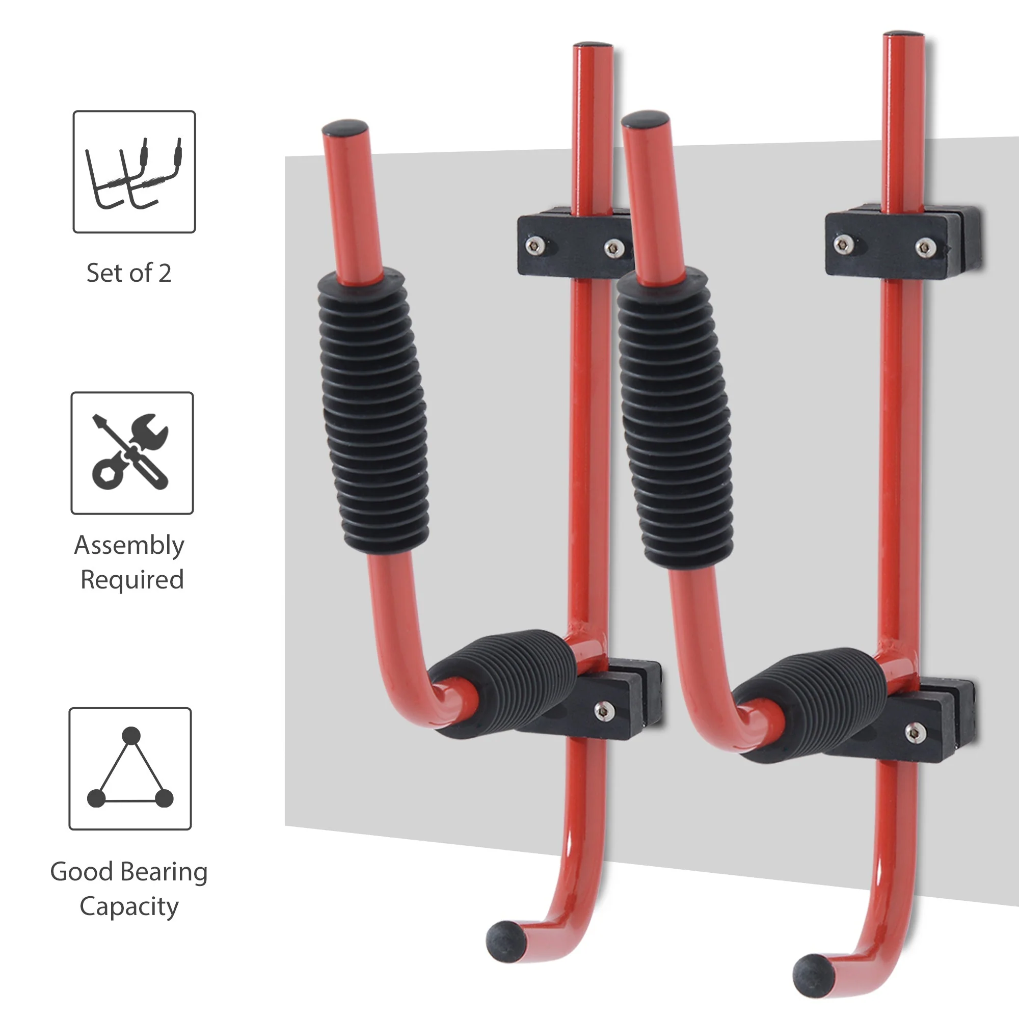 Canoe/Kayak Aluminum Wall Mount Hangers-Red - Image 5
