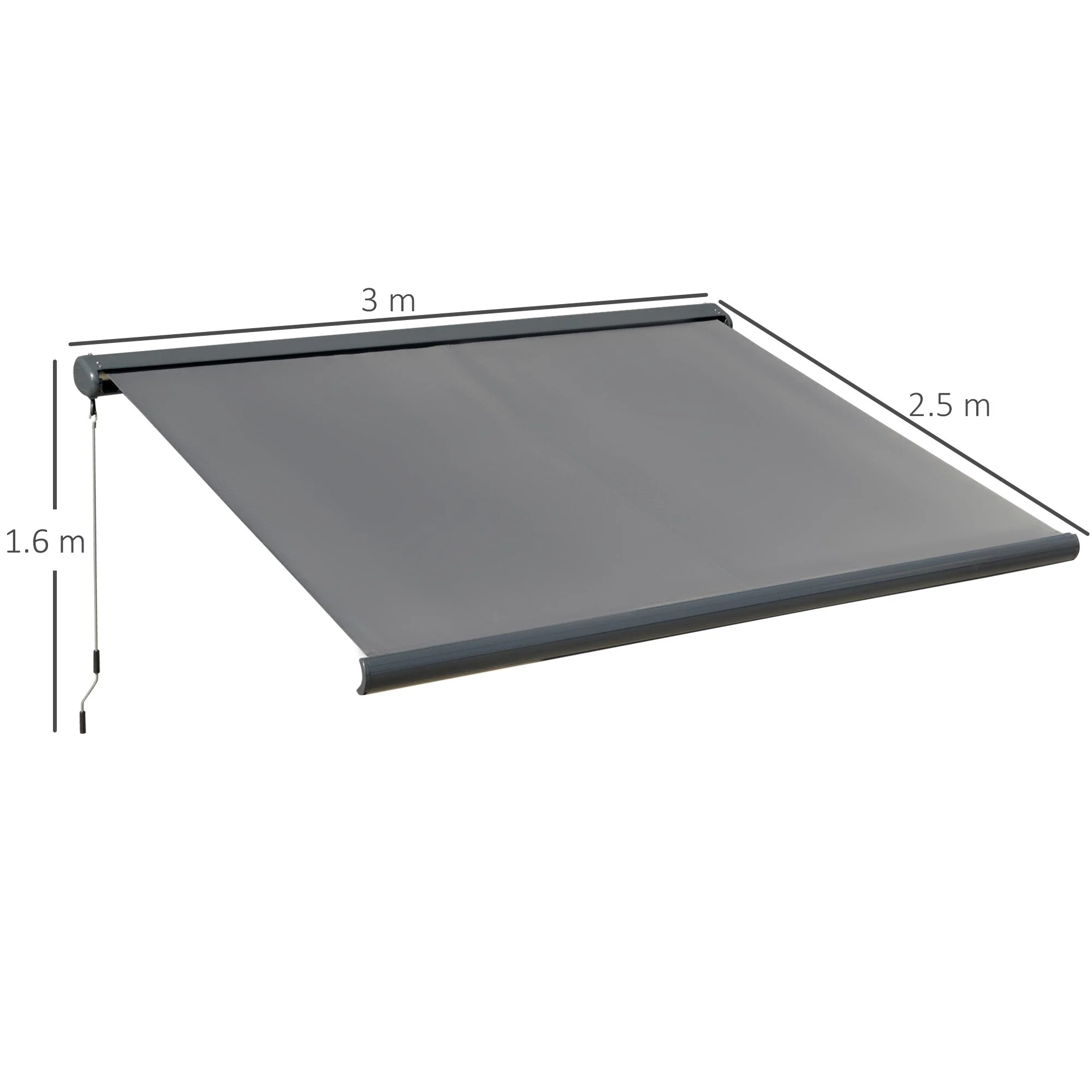 Cassette Electric Manual Awning Door Window Retractable Canopy w/ R/C - Image 2