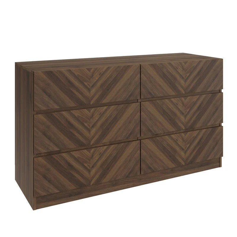 Catania Large Chest of Drawers Dark Brown 6 Drawers - Image 5