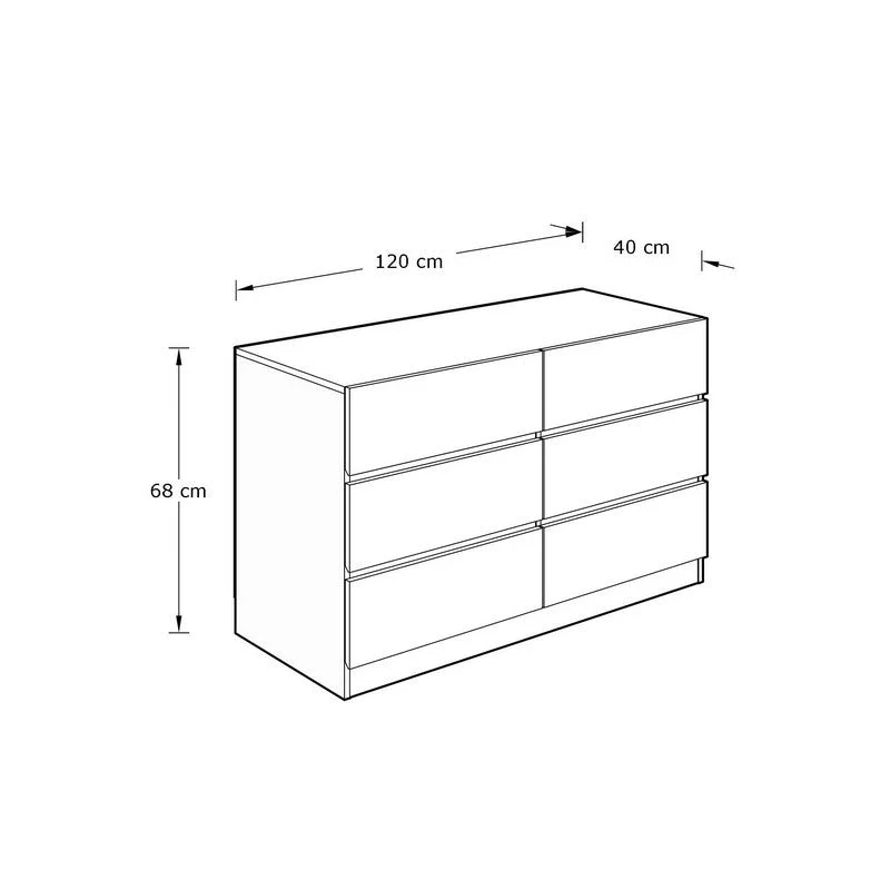 Catania Large Chest of Drawers Dark Brown 6 Drawers - Image 6