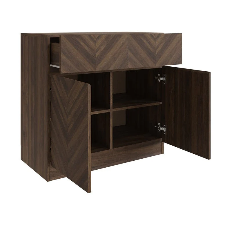 Catania Sideboard Dark Brown 2 Doors 2 Shelves 2 Drawers - Image 7