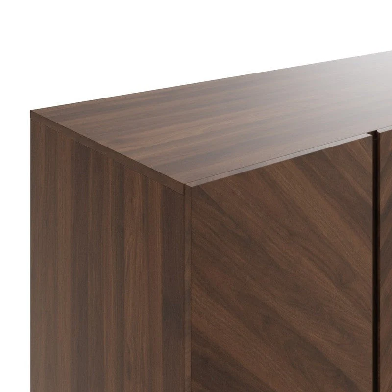 Catania Tall Wardrobe Dark Brown 3 Doors 3 Drawers - Image 5
