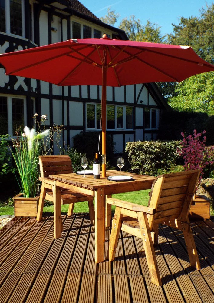 Charles Taylor 2 Seat Scandinavian Redwood Dining Set Garden Furniture - Image 2