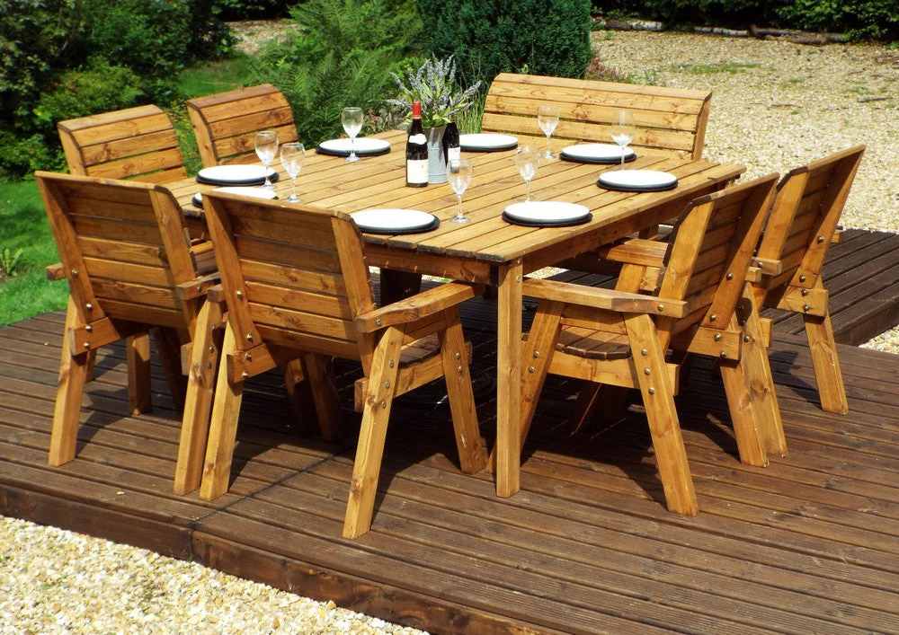 Charles Taylor 8 Seat Deluxe Scandinavian Redwood Square Combi Garden Furniture