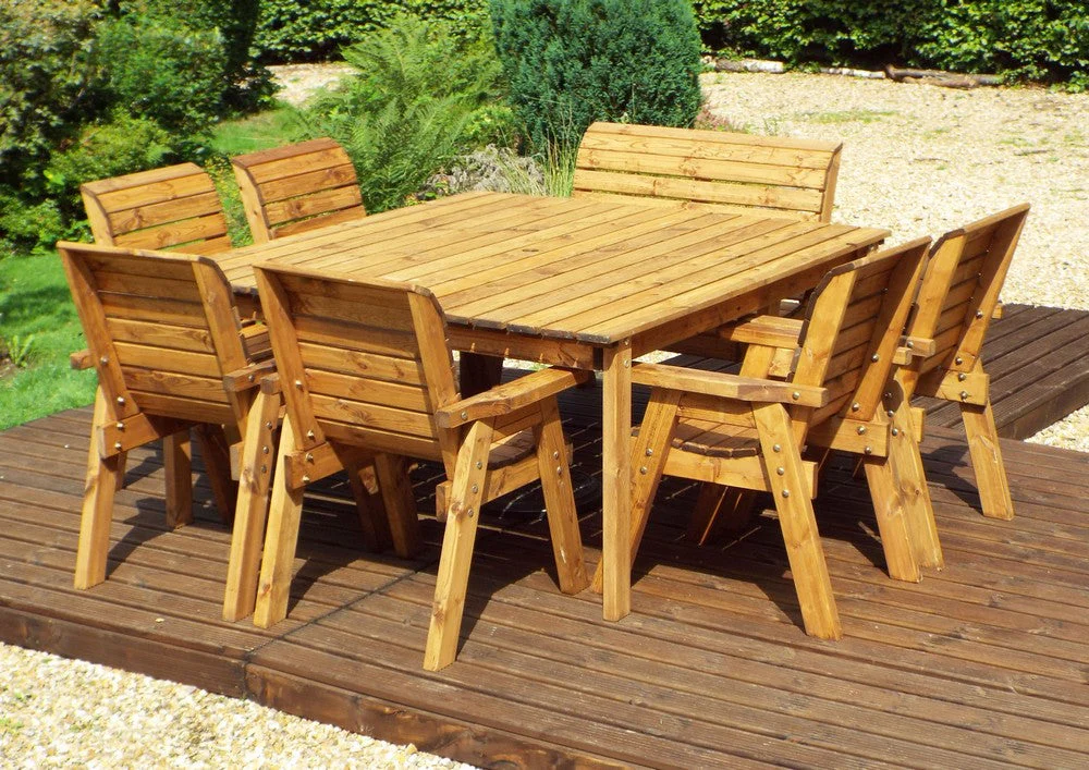 Charles Taylor 8 Seat Deluxe Scandinavian Redwood Square Combi Garden Furniture - Image 4