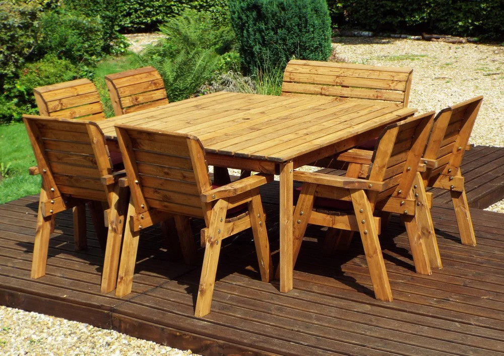 Charles Taylor 8 Seat Deluxe Scandinavian Redwood Square Combi Garden Furniture - Image 7