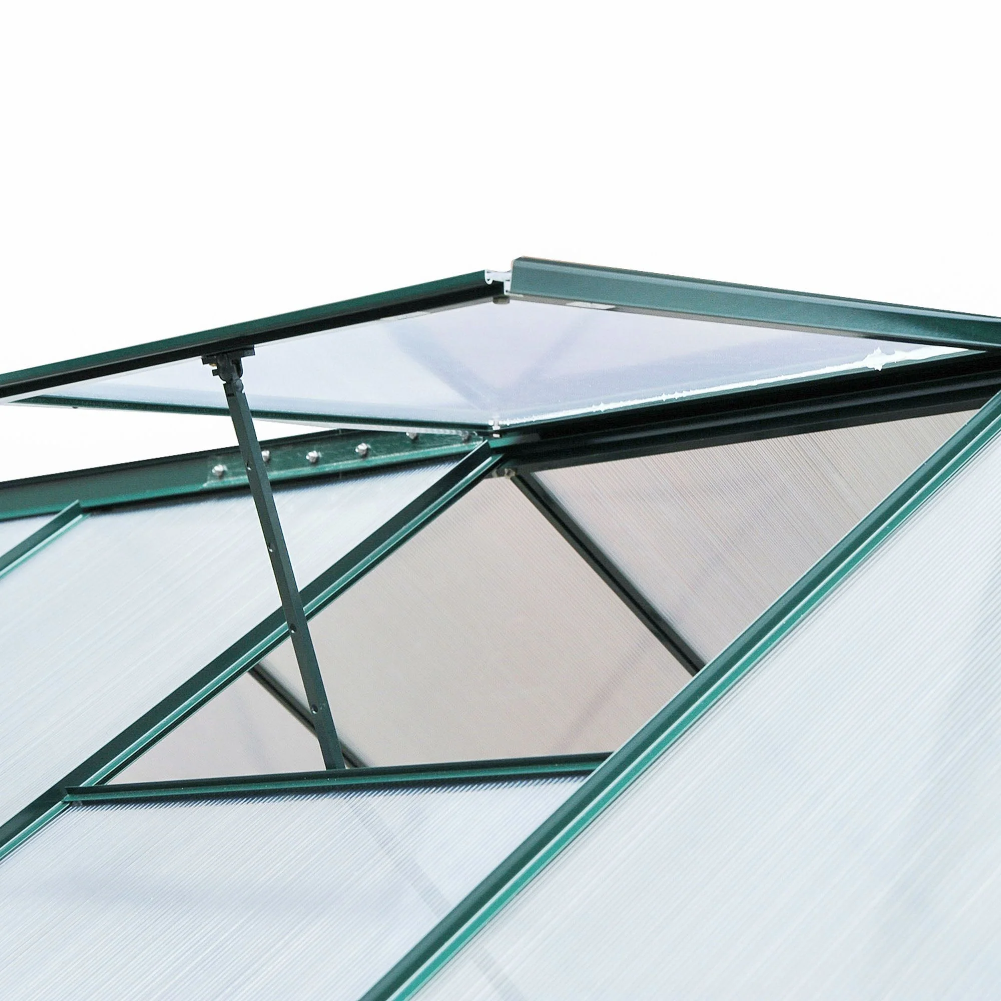 Clear Polycarbonate Greenhouse Large Walk-In Green House Garden Plants Grow Galvanized Base Aluminium Frame w/ Slide Door 6 x 8ft - Image 9
