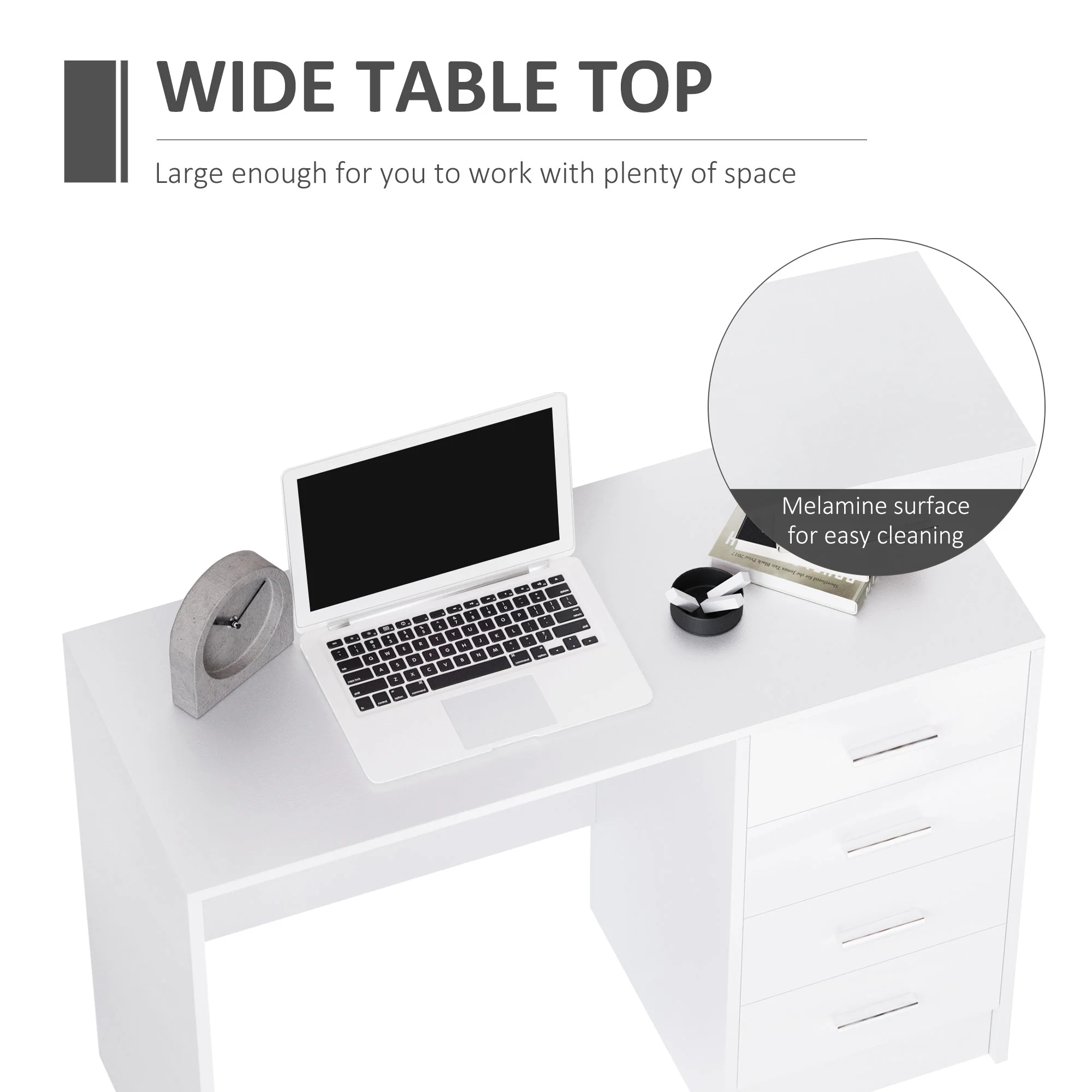 Computer Desk with Drawers - Image 4