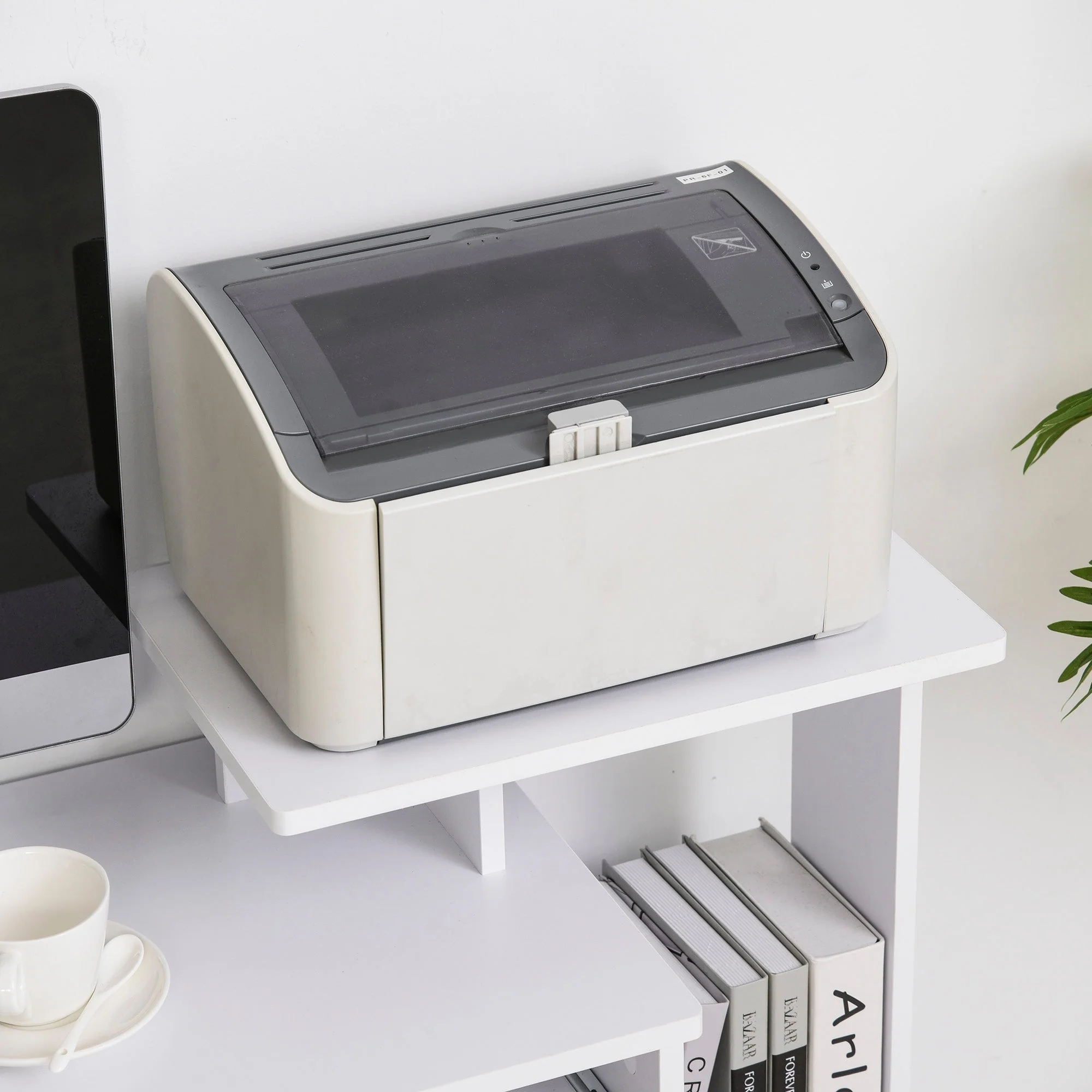 Computer Desk with Sliding Keyboard Tray Storage Drawer Shelf Home Office Workstation White - Image 6