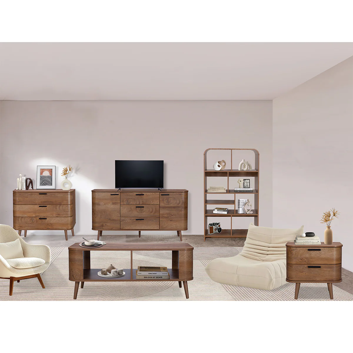 Copenhagen Bedside Table Dark Brown 2 Drawers - Image 4