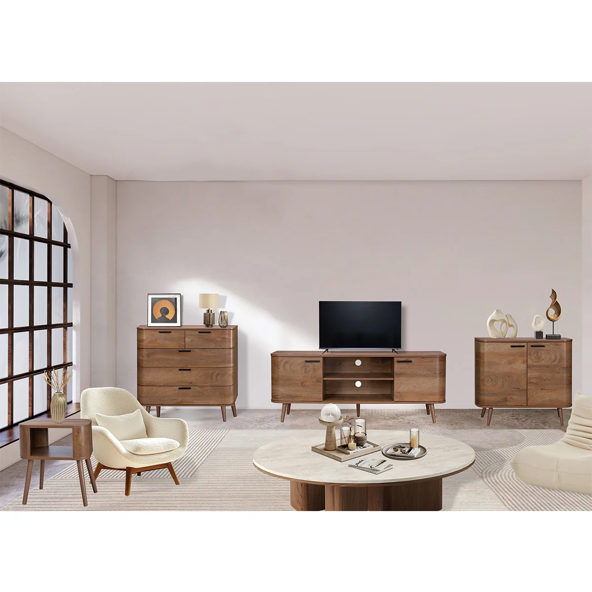 Copenhagen Sideboard Dark Brown 2 Doors 4 Shelves - Image 3