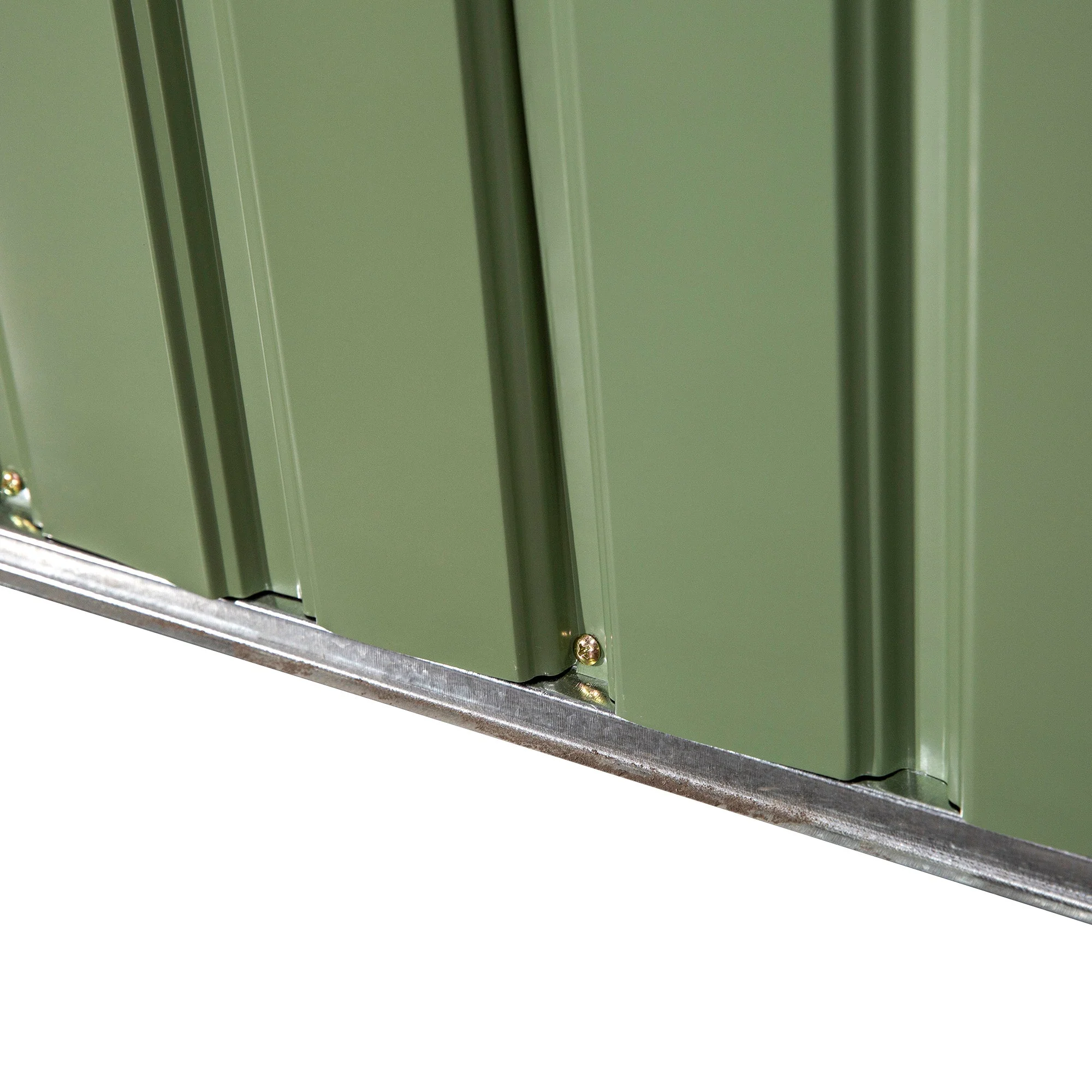 Corrugated 9 x 6' Double Door Reverse Apex Garden Shed With Ventilation Steel Green by Steadfast - Image 9
