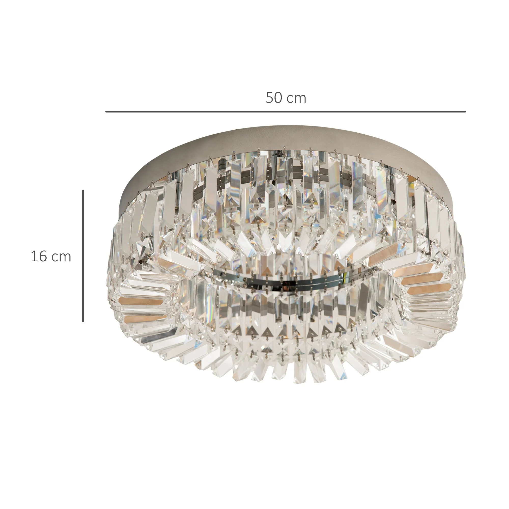 Crystal Ceiling Light Modern Chandeliers Stainless Steel Pendant Lights with Crystal Decorations for Living Room Bedroom Dining Room Hall Silver - Image 3