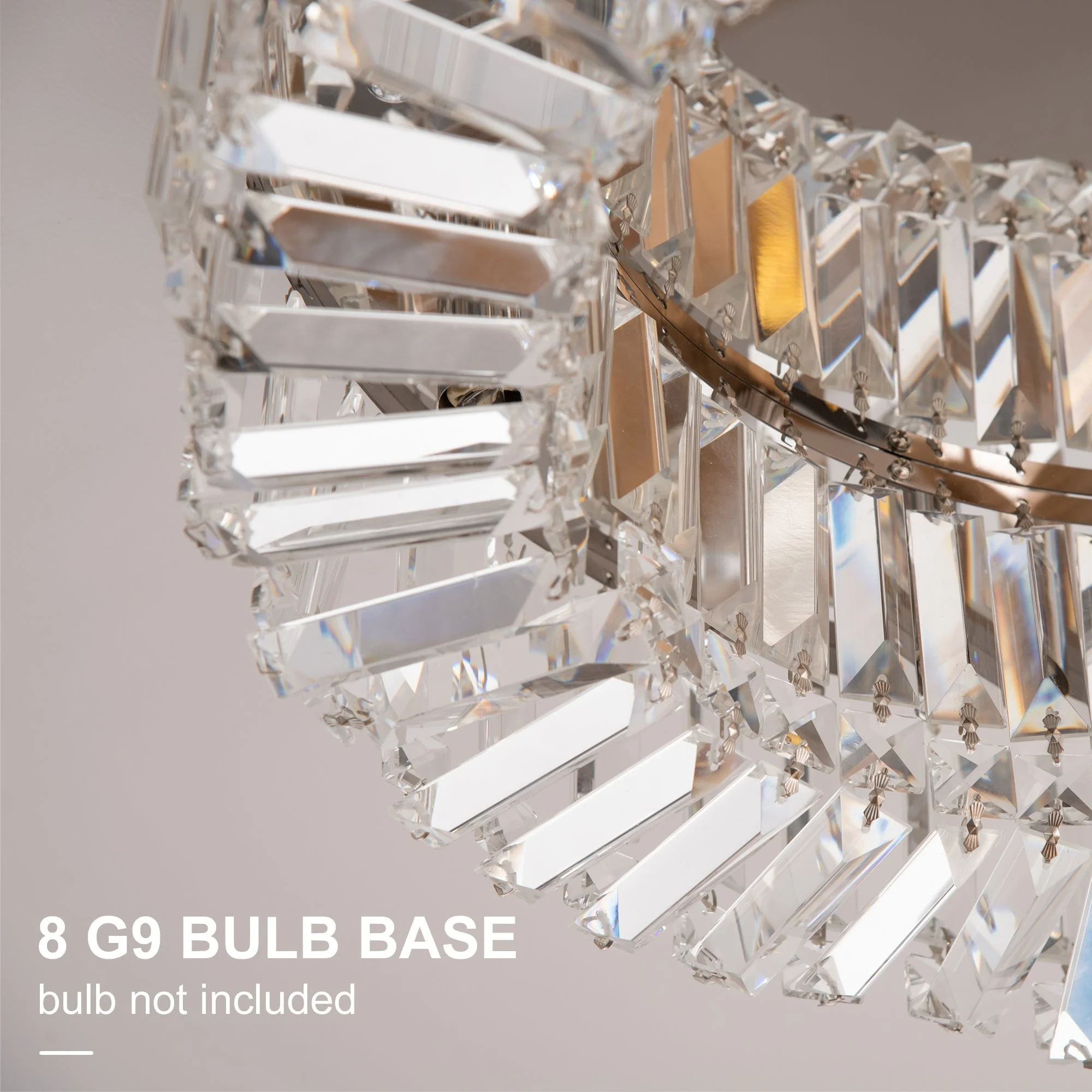 Crystal Ceiling Light Modern Chandeliers Stainless Steel Pendant Lights with Crystal Decorations for Living Room Bedroom Dining Room Hall Silver - Image 4