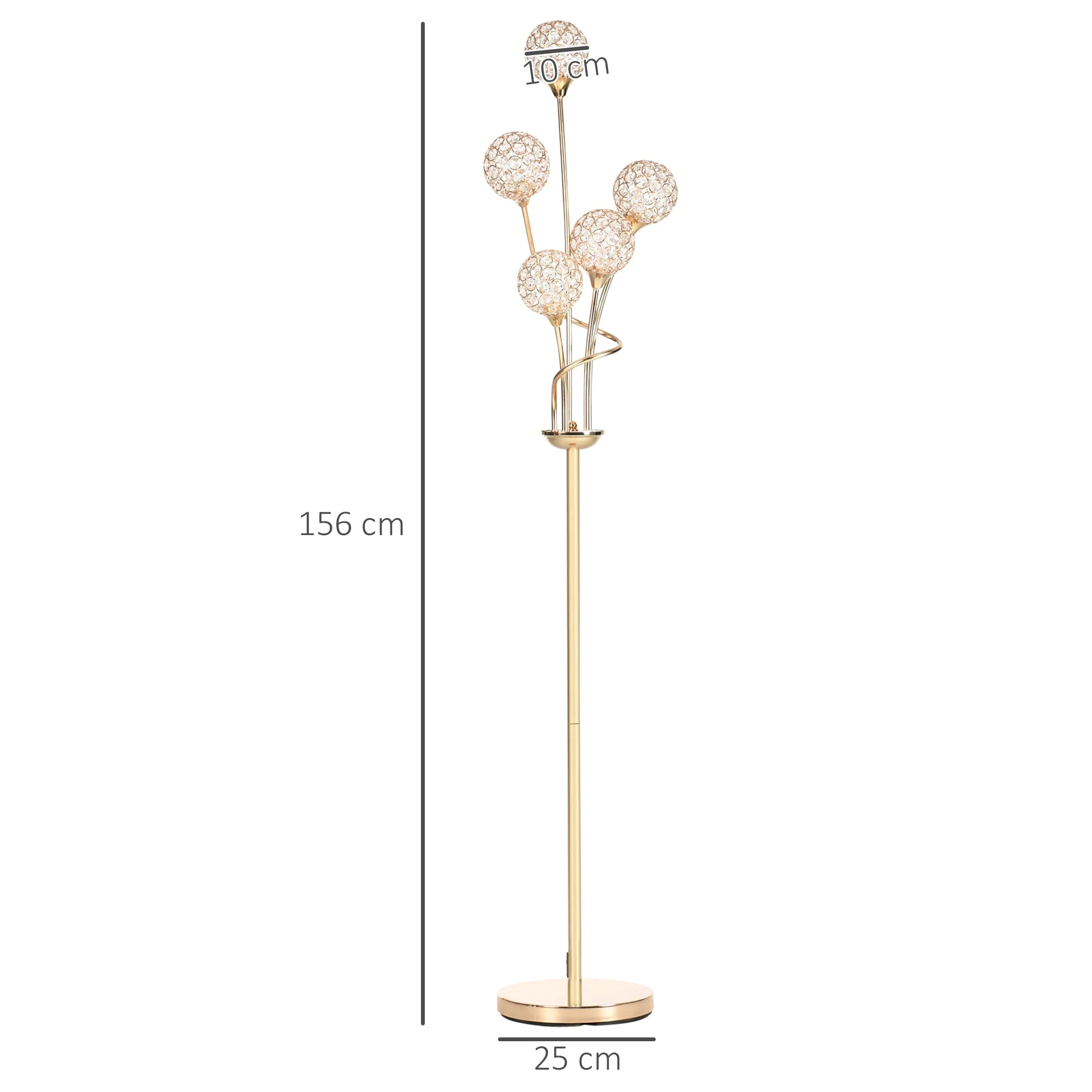 Crystal Floor Lamps for Living Room Bedroom with 5 Light - Image 2