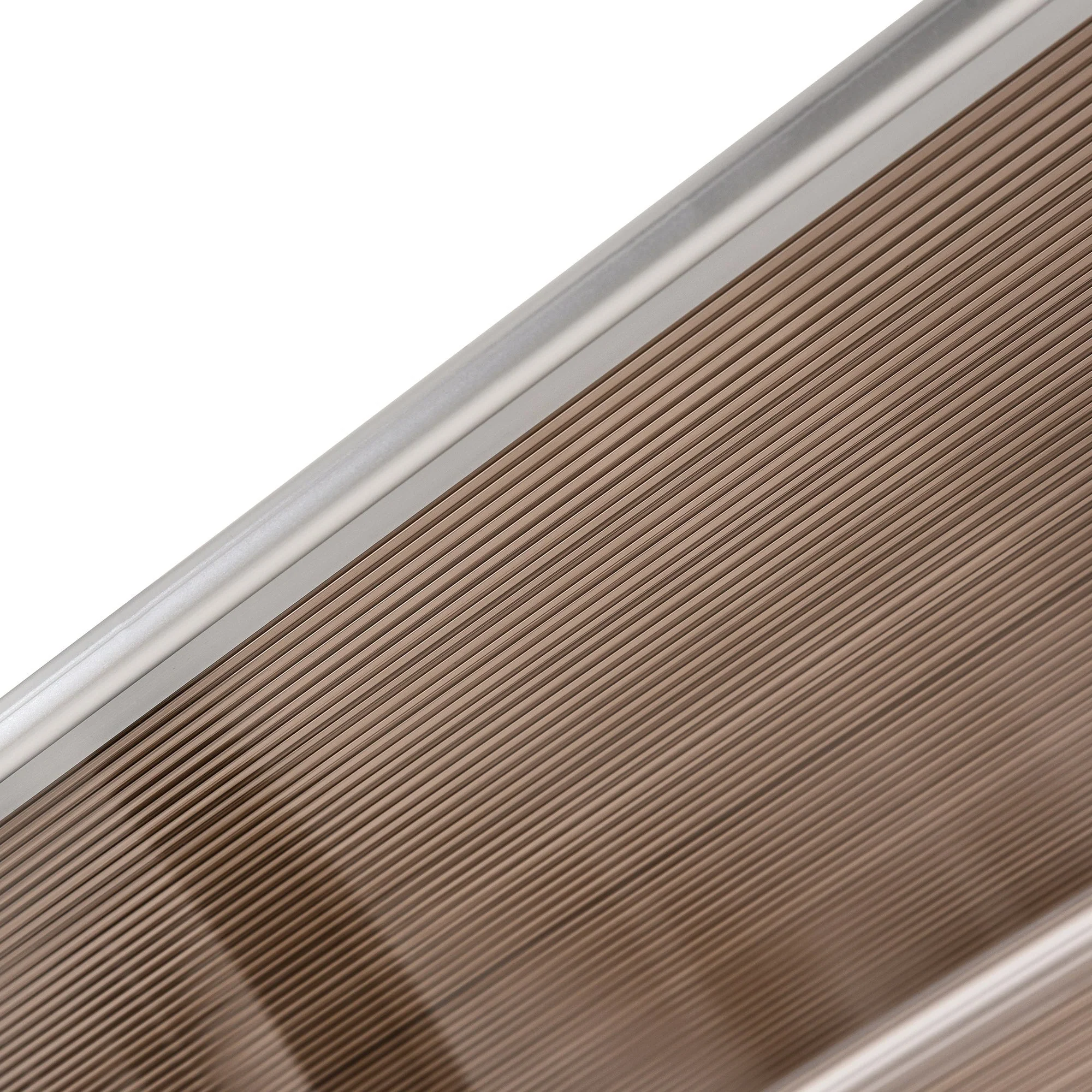Curved Window Door Canopy Aluminium Rigid Plastic Polycarbonate Fixed Outdoor Awning Modern Design UV Water Rain Resist 100 x 75cm Brown - Image 8