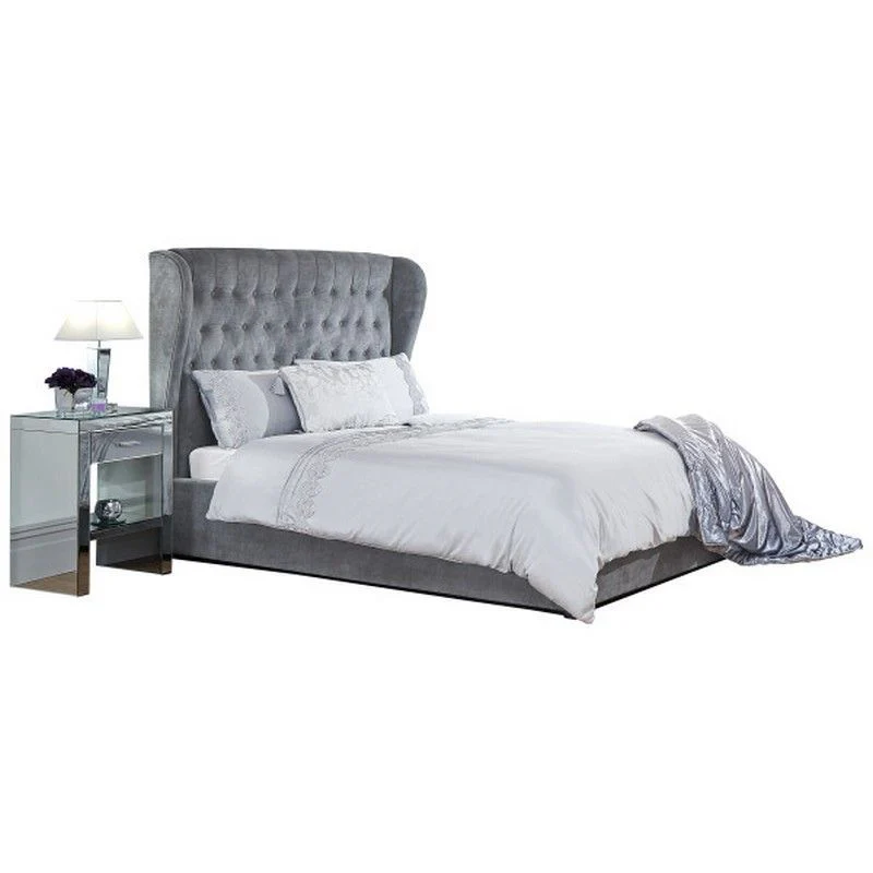 Dakota Double Ottoman Bed Fabric Grey 5 x 7ft - Image 5