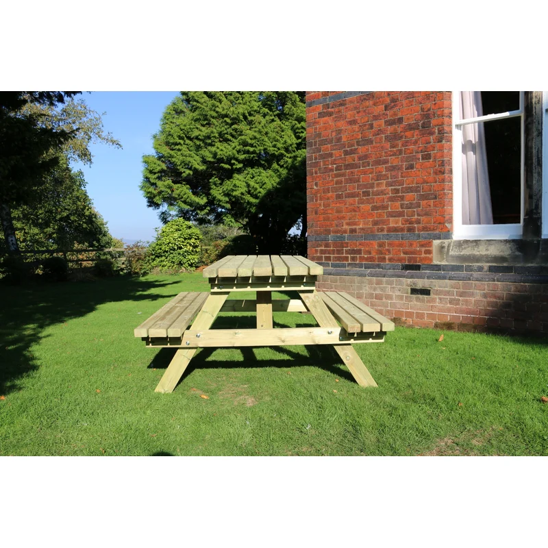 Deluxe Garden Picnic Table by Croft - 6 Seats - Image 3
