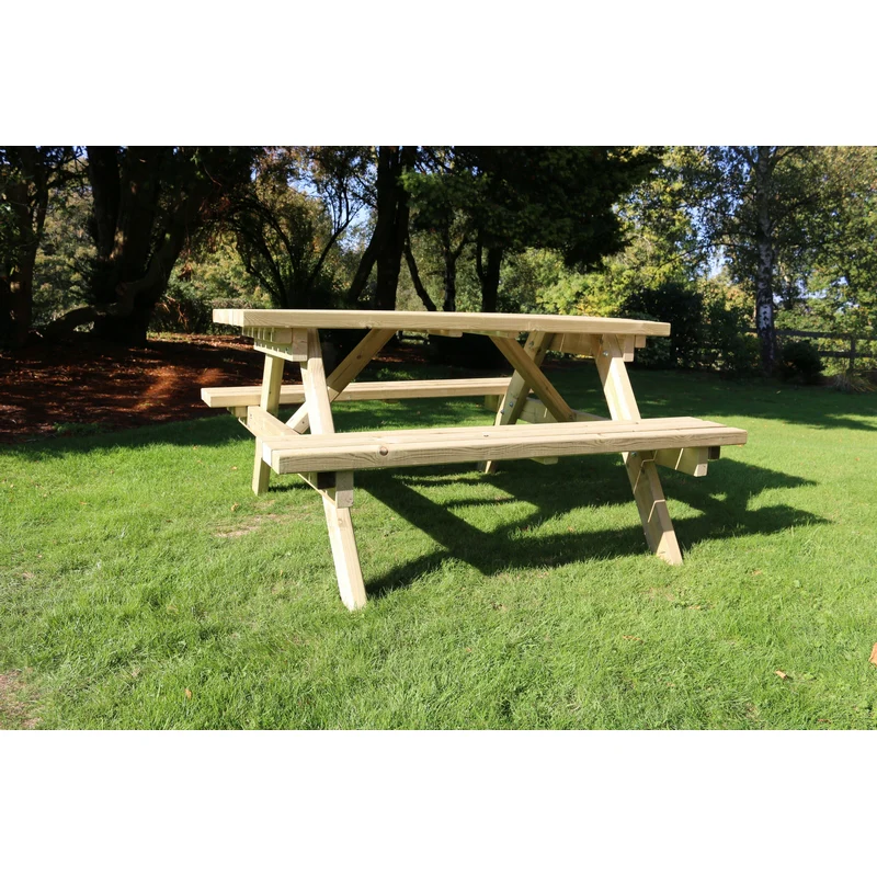 Deluxe Garden Picnic Table by Croft - 6 Seats - Image 4