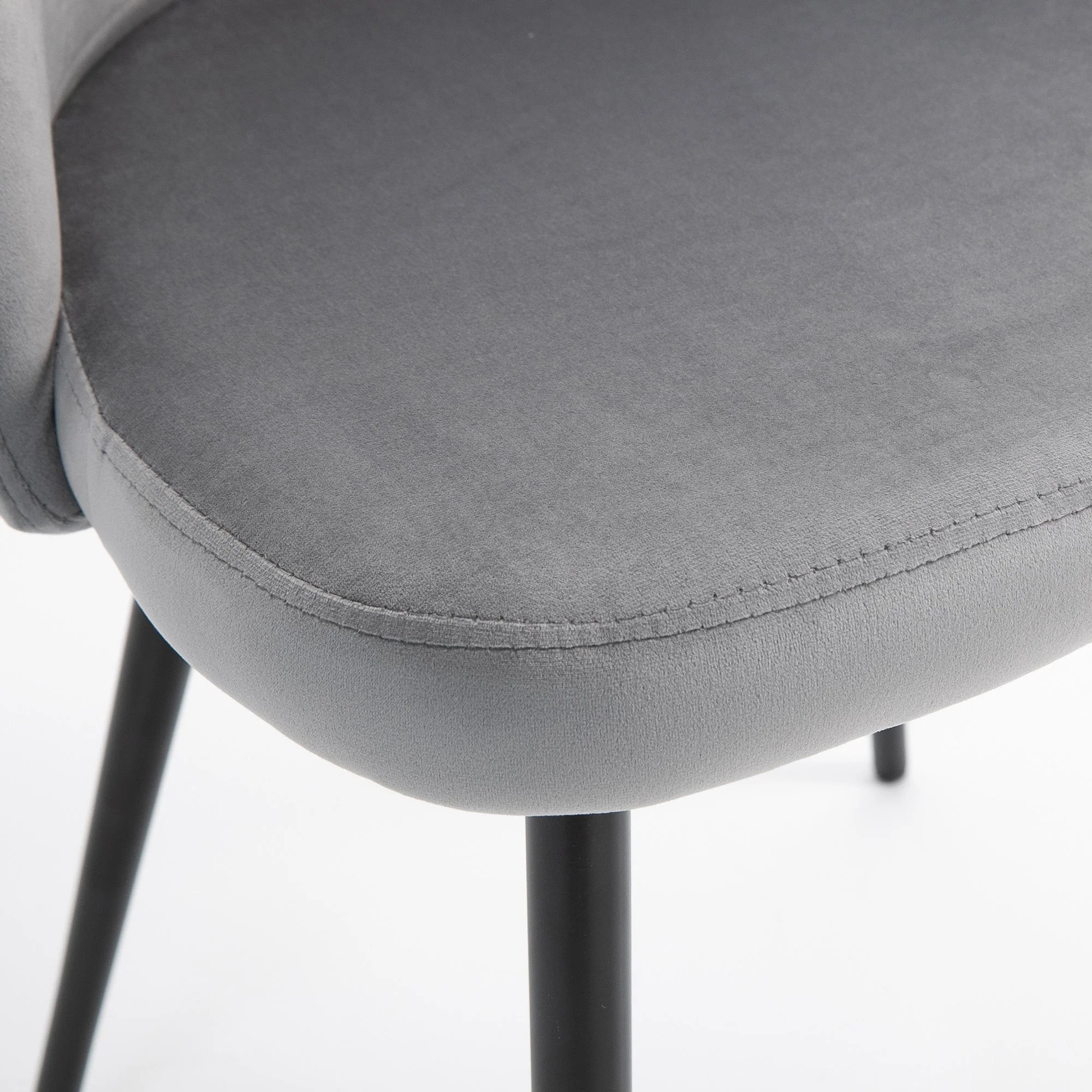 Dining Chairs Set of 2 Contemporary Design for Office Dining Kitchen w/Soft Fabric Seat and Back Living Room - Grey - Image 9