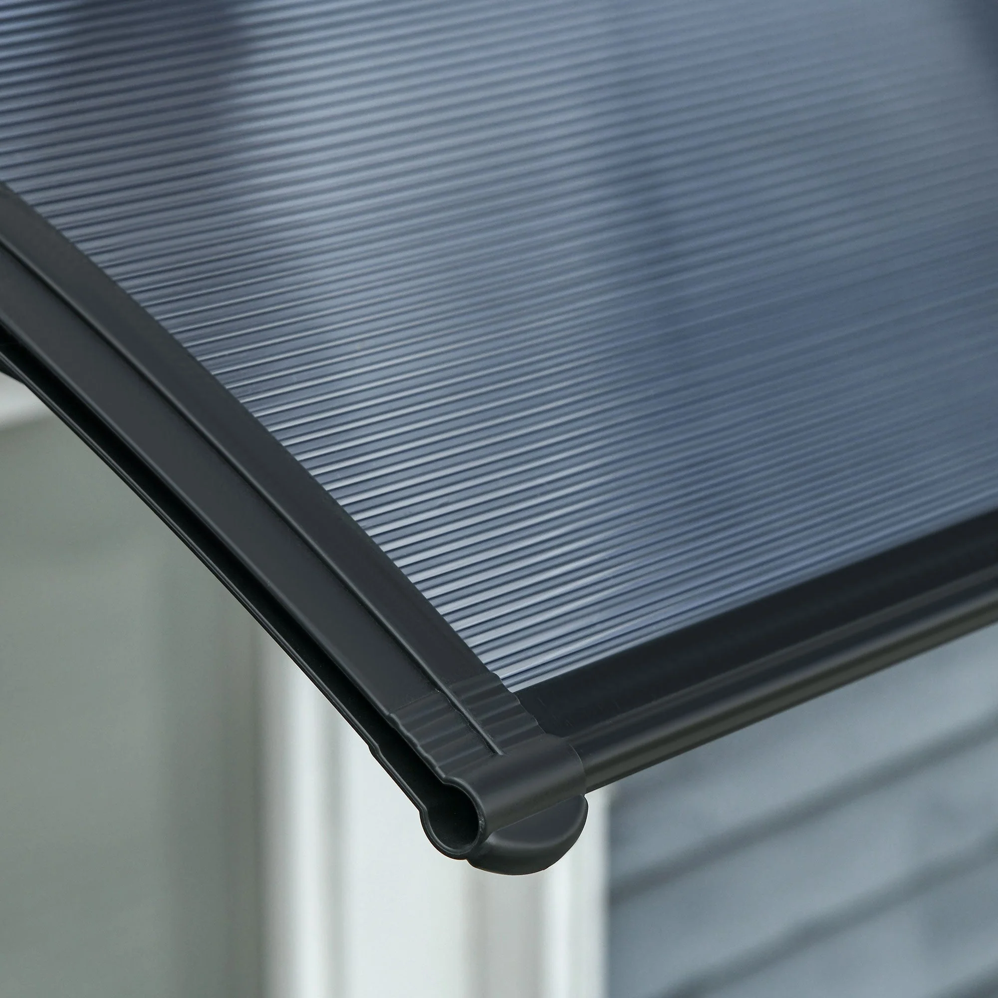 Door Canopy Awning Outdoor Window Rain Shelter Cover for Front/Back Door Porch Black 100 x 75cm - Image 9