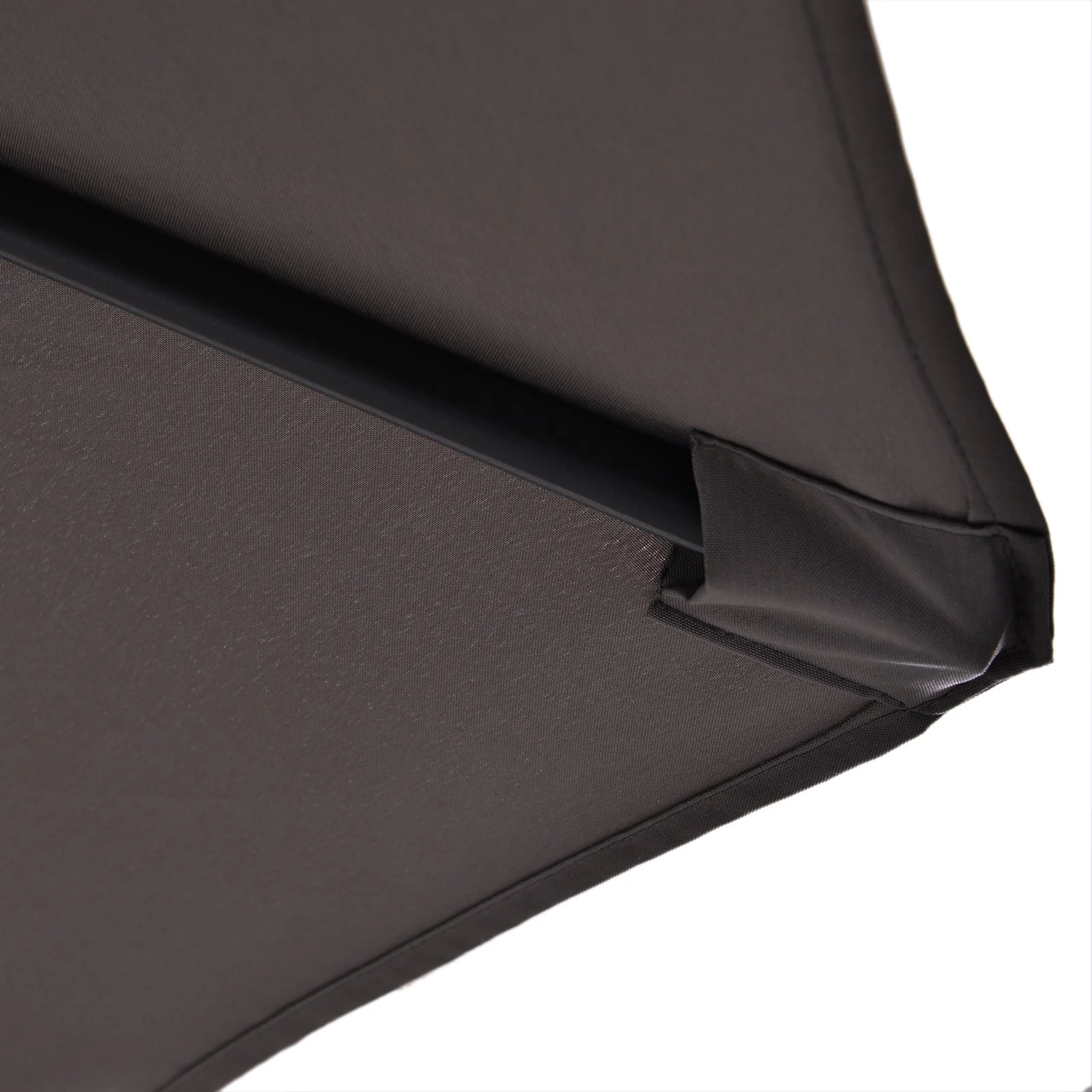 Double Canopy Offset Parasol Umbrella Garden Shade w/ Steel Pole 12 Ribs Grey - Image 8