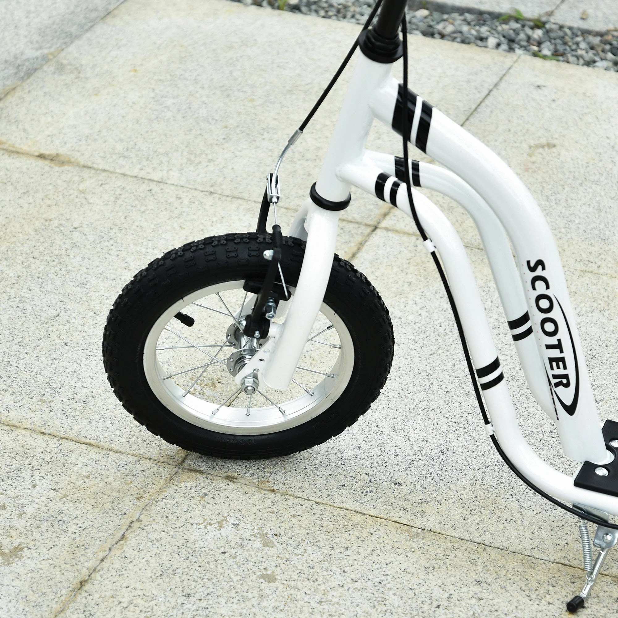 Dual Brakes 12" Metal frame Kick Scooter adjustable black - Image 8