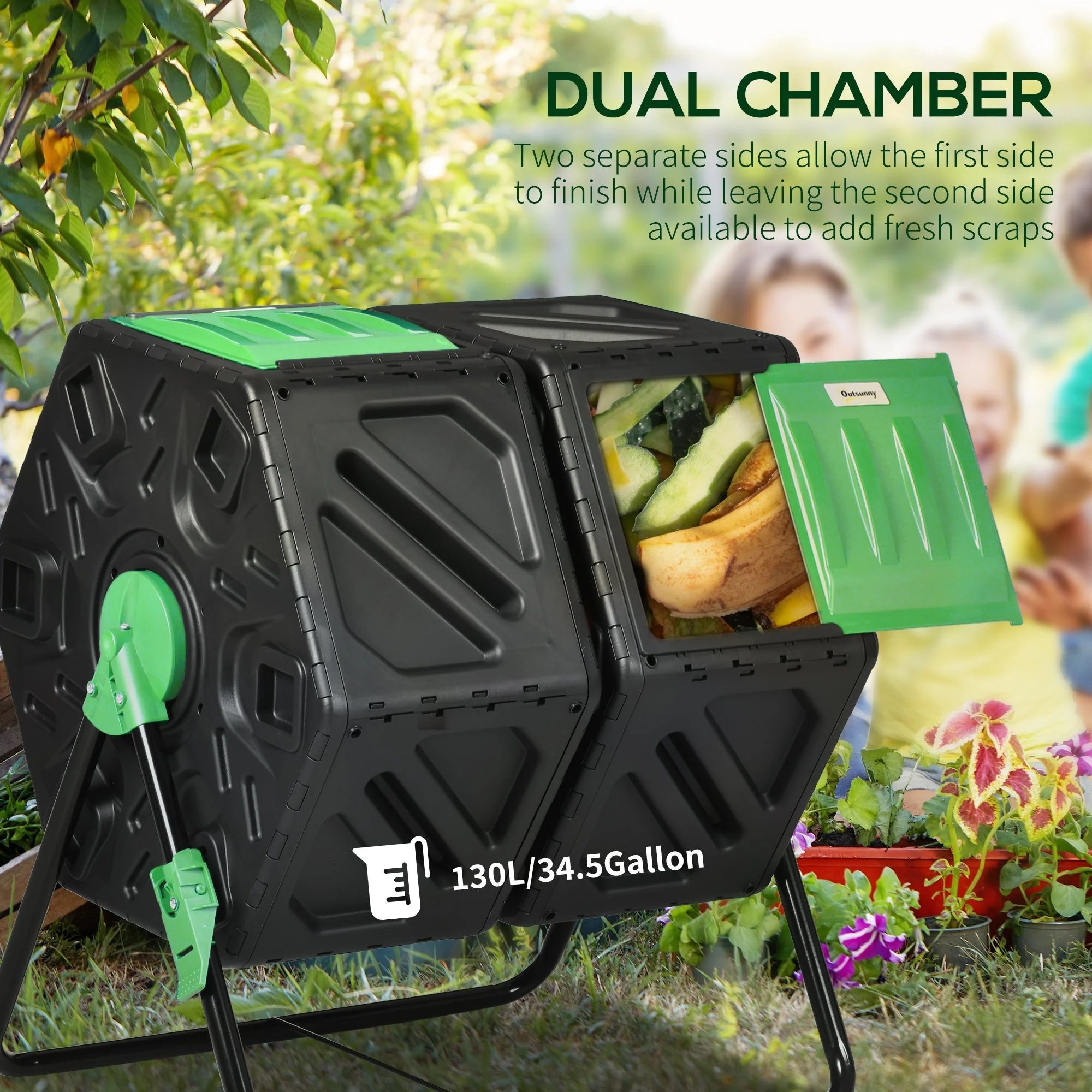 Dual Chamber Garden Compost Bin - Image 4