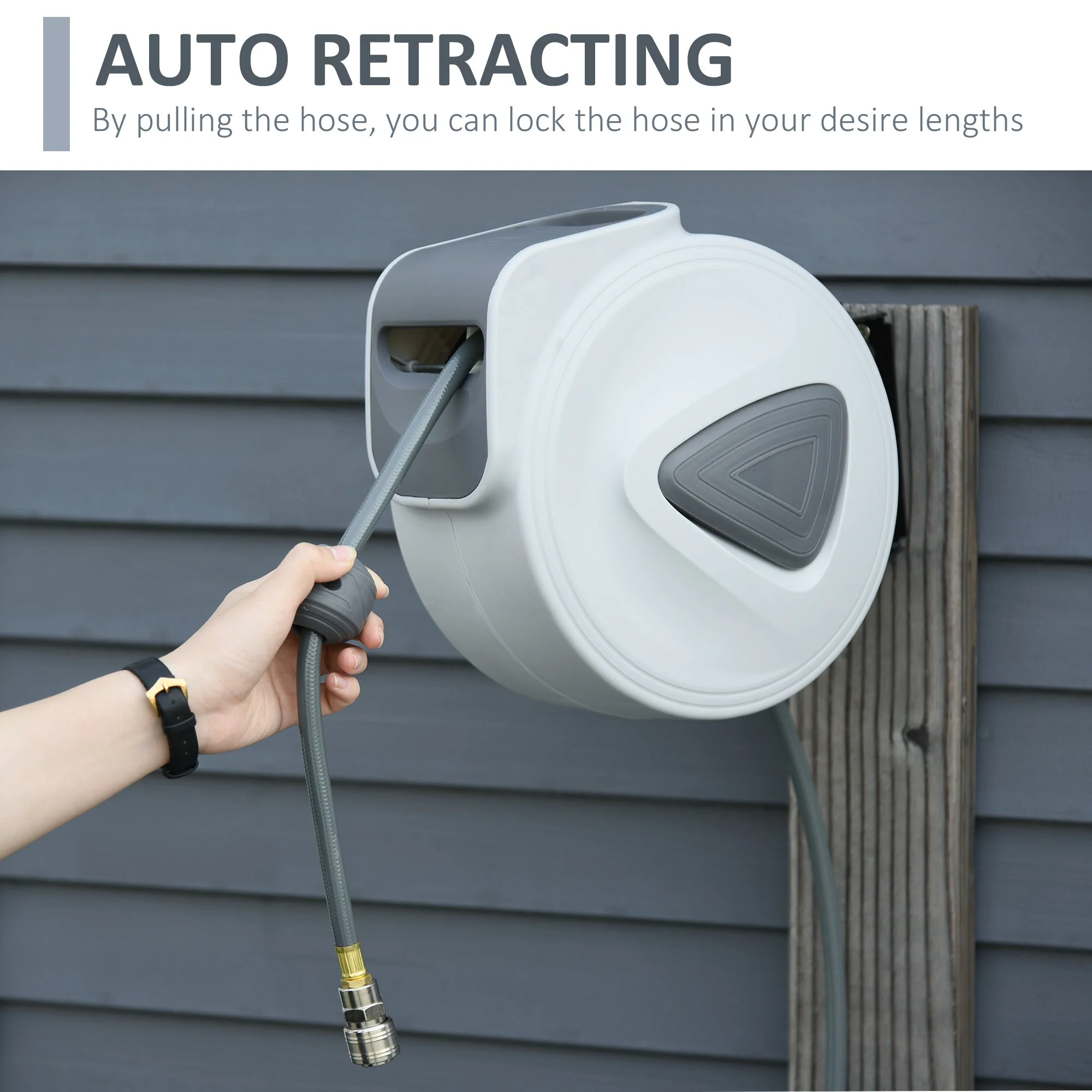DURHAND Retractable Air Hose Reel Wall Mounted Workshop Compressor Tool 1/4" 15m+140cm - Image 5