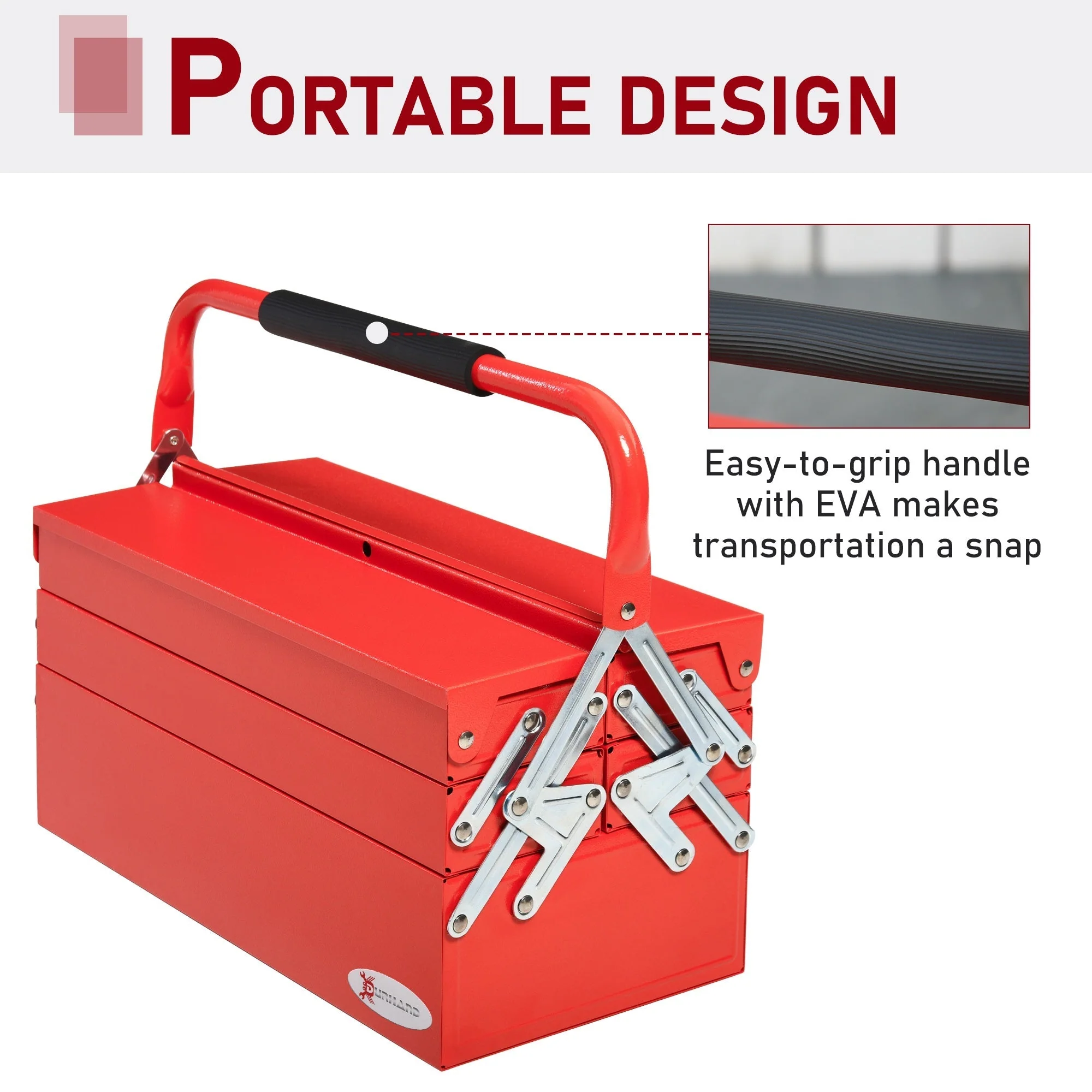 Durhand Steel 5-Tray Portable Tool Box - Medium - Image 5