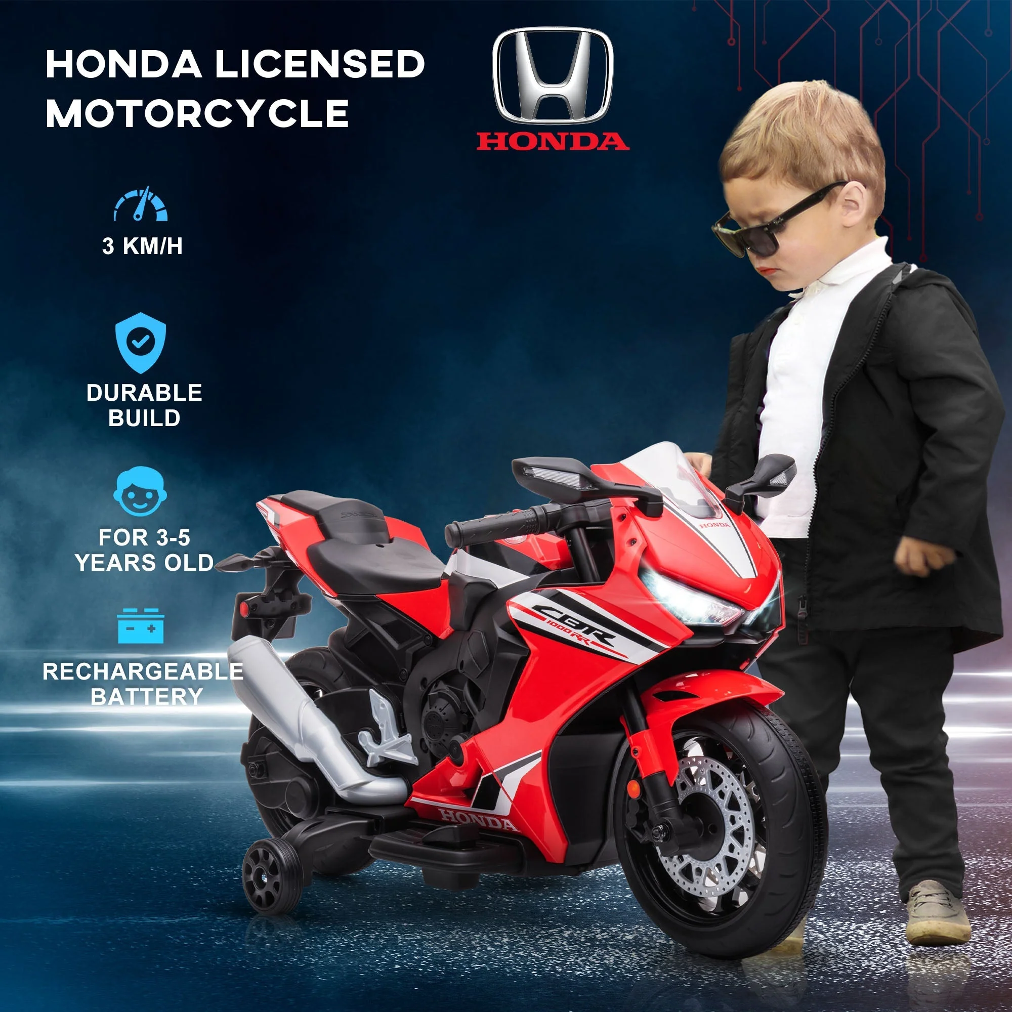Electric Ride On Motorcycle with Headlights Music - Image 6