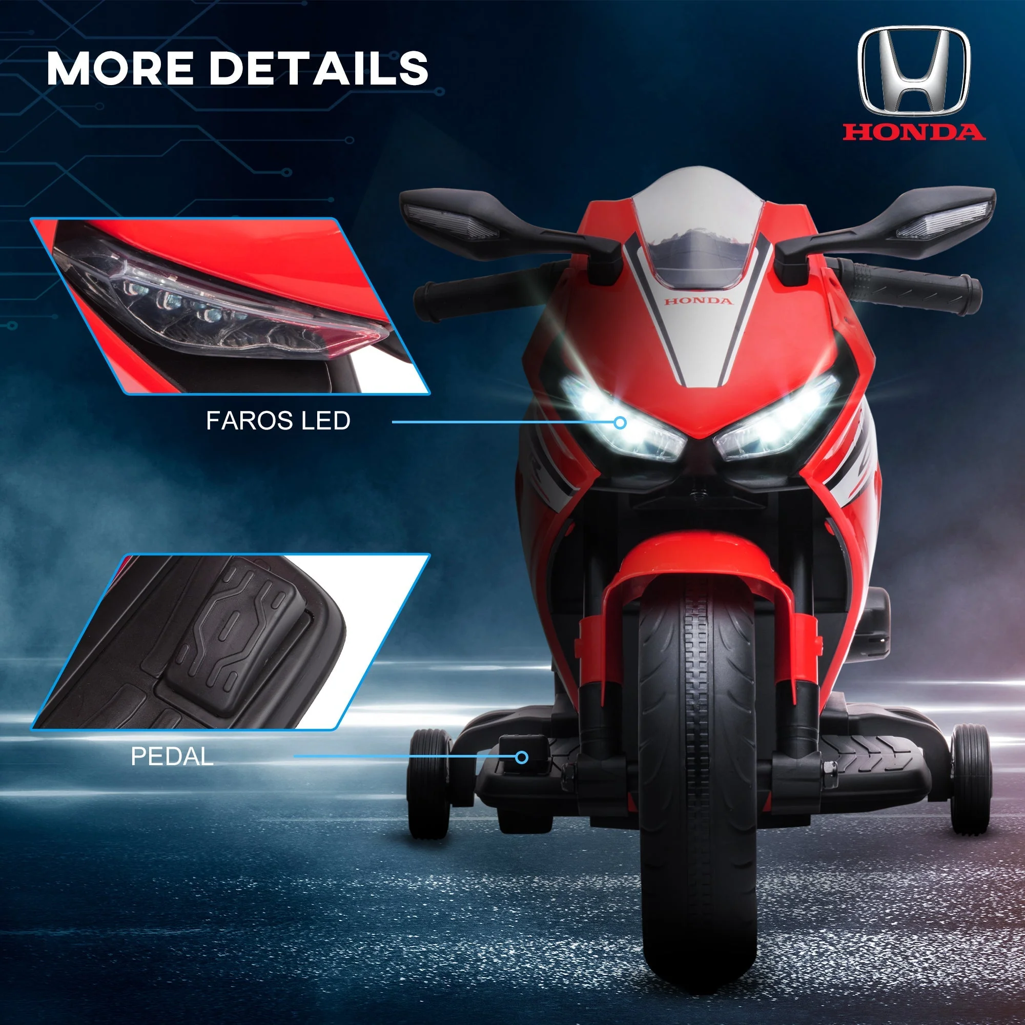 Electric Ride On Motorcycle with Headlights Music - Image 7