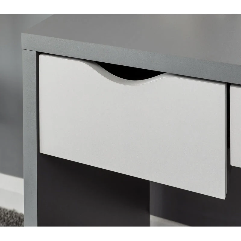 Elizabeth Tall Dressing Table Grey 3 Drawers - Image 3