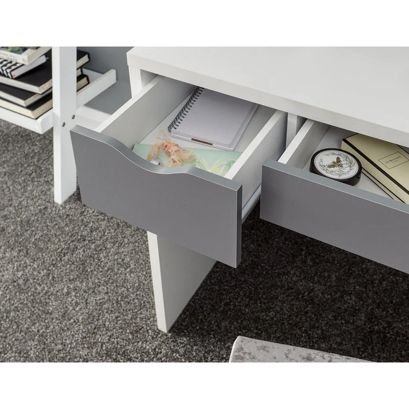 Elizabeth Tall Dressing Table White & Grey 3 Drawers - Image 5