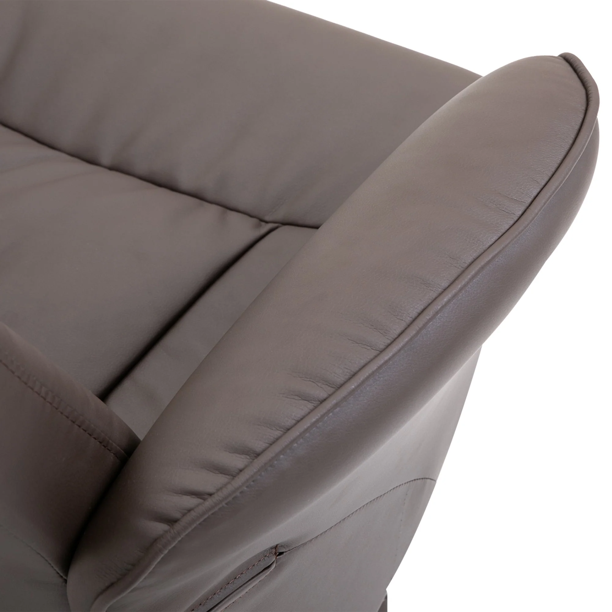 Executive Recliner Chair High Back and Footstool Armchair Lounge Seat Brown - Image 9