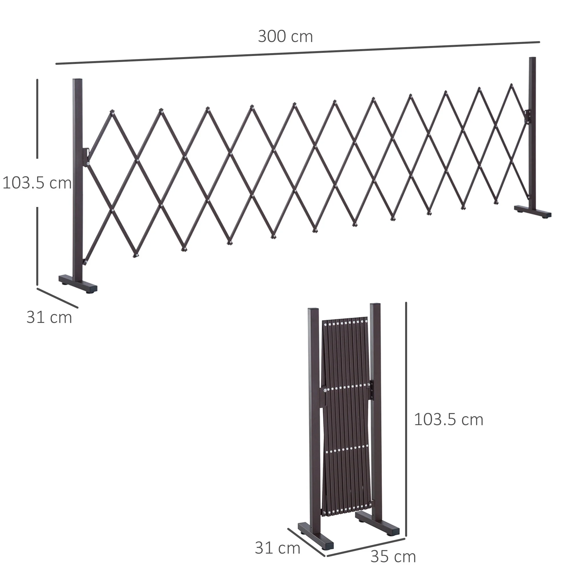 Expanding Trellis Fence Freestanding Movable Fence Foldable Garden Screen Panel Aluminum - Image 3