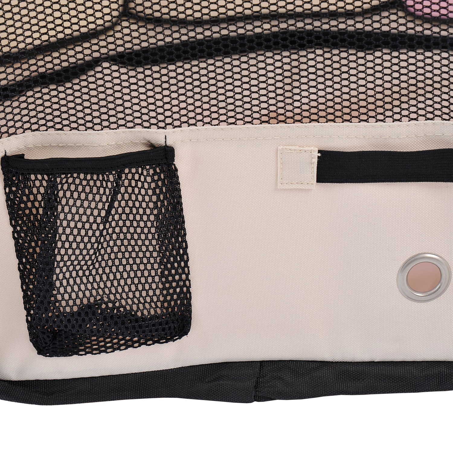 Fabric Dog Pens Pet Puppy PlayPen Dog Crate 37cmx37cmx95cm-Pink/Cream - Image 8