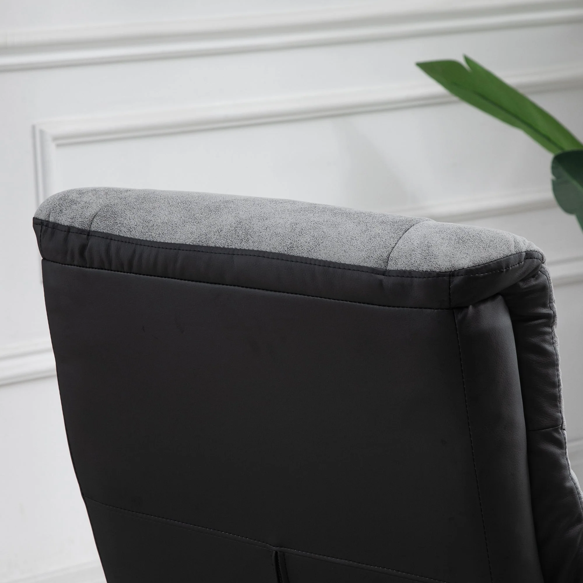 Fabric Recliner Sofa Armchair with footstool Swivel Sofa Grey - Image 8