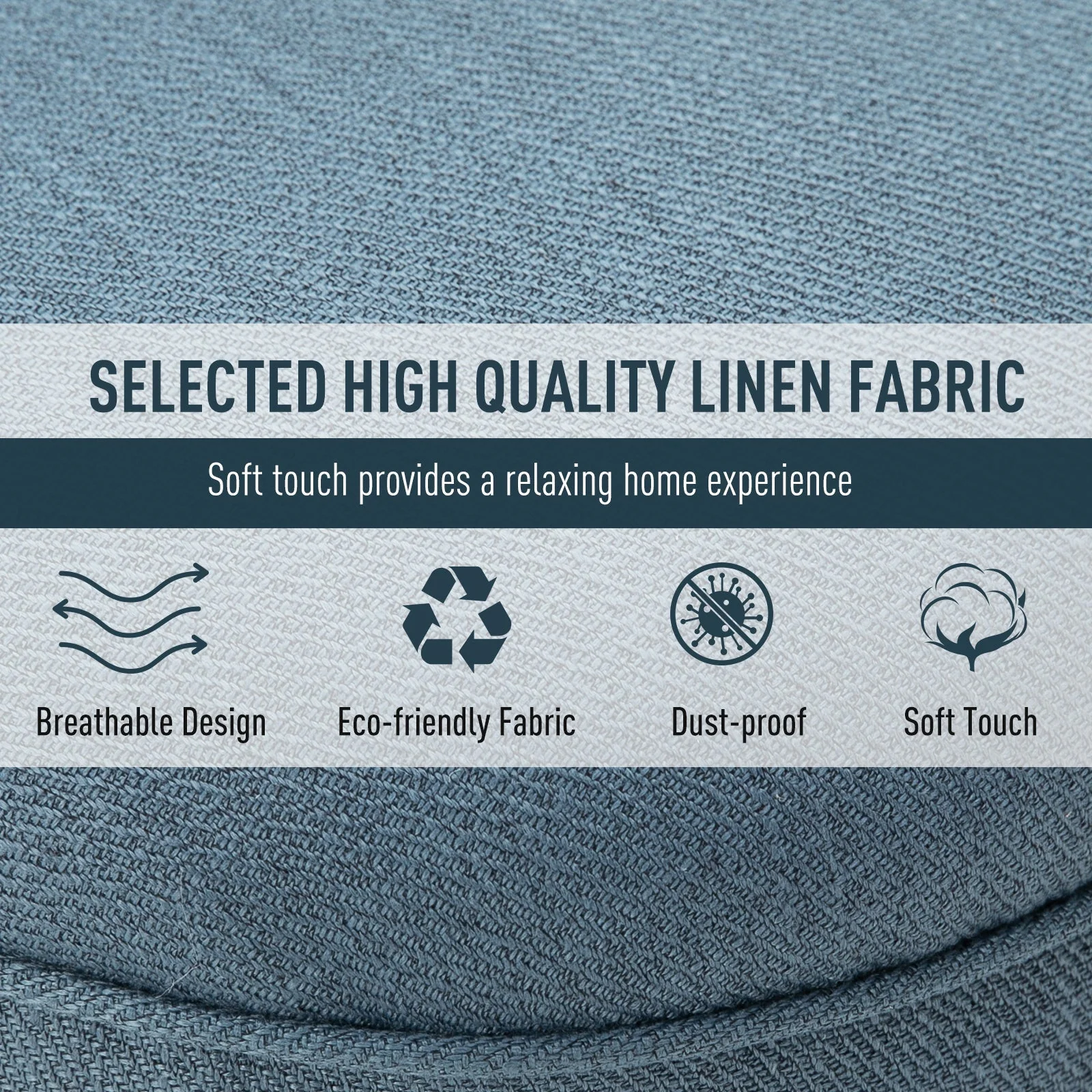 Fabric Single Sofa Dining Chair Tub Chair Upholstered W/ Pillow Solid Wood Leg Home Living Room Furniture Blue - Image 5