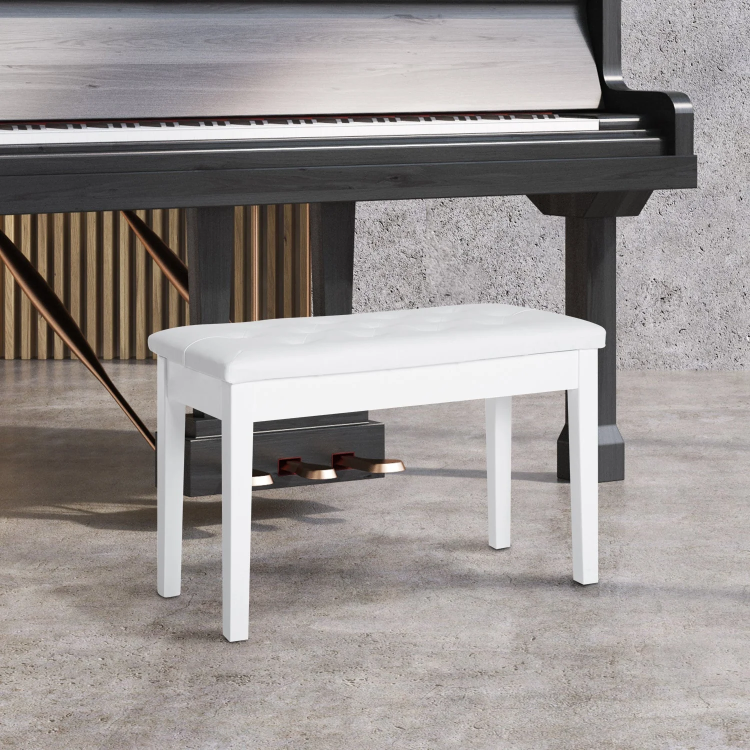 Faux Leather Piano Bench - Image 2