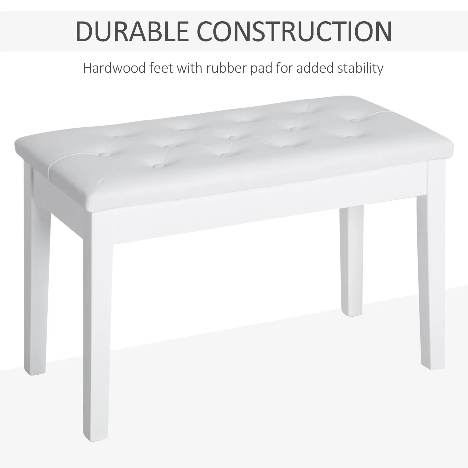 Faux Leather Piano Bench - Image 6