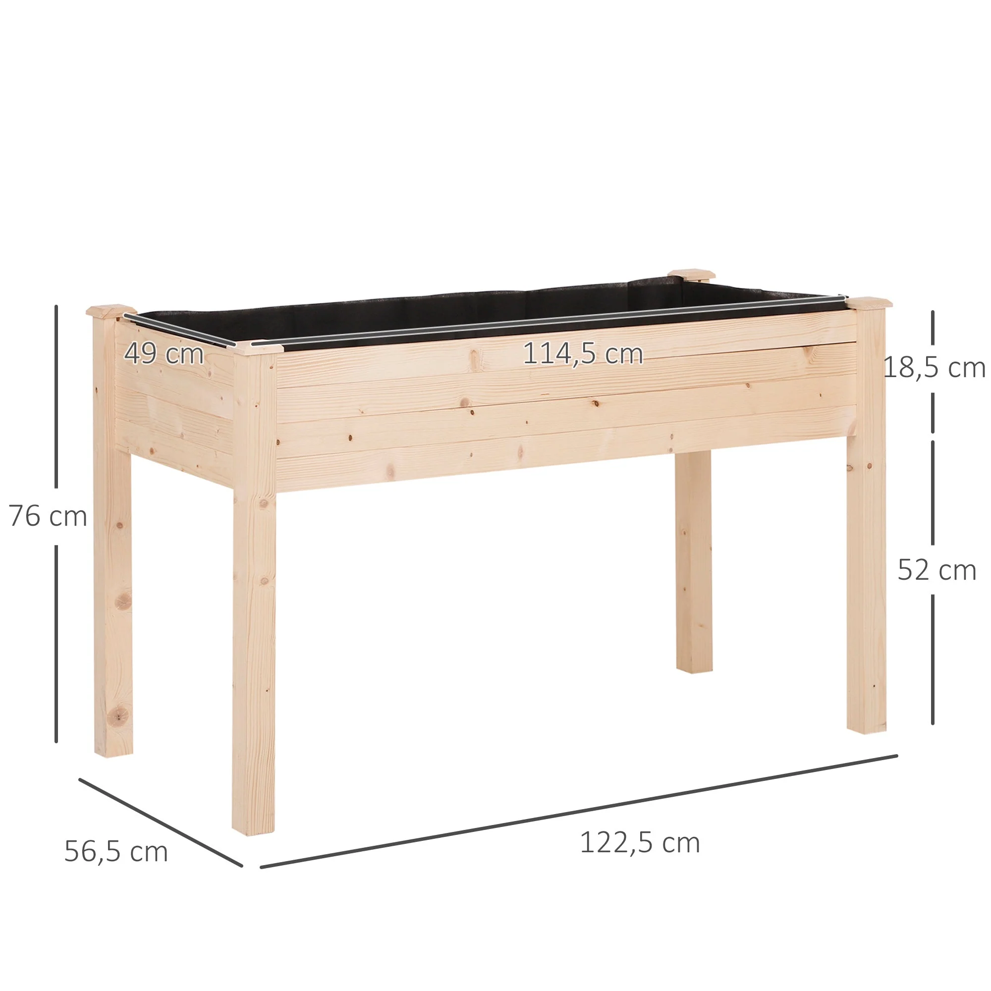 Fir Wood Non-Woven Fabric Planting Bed - Image 3