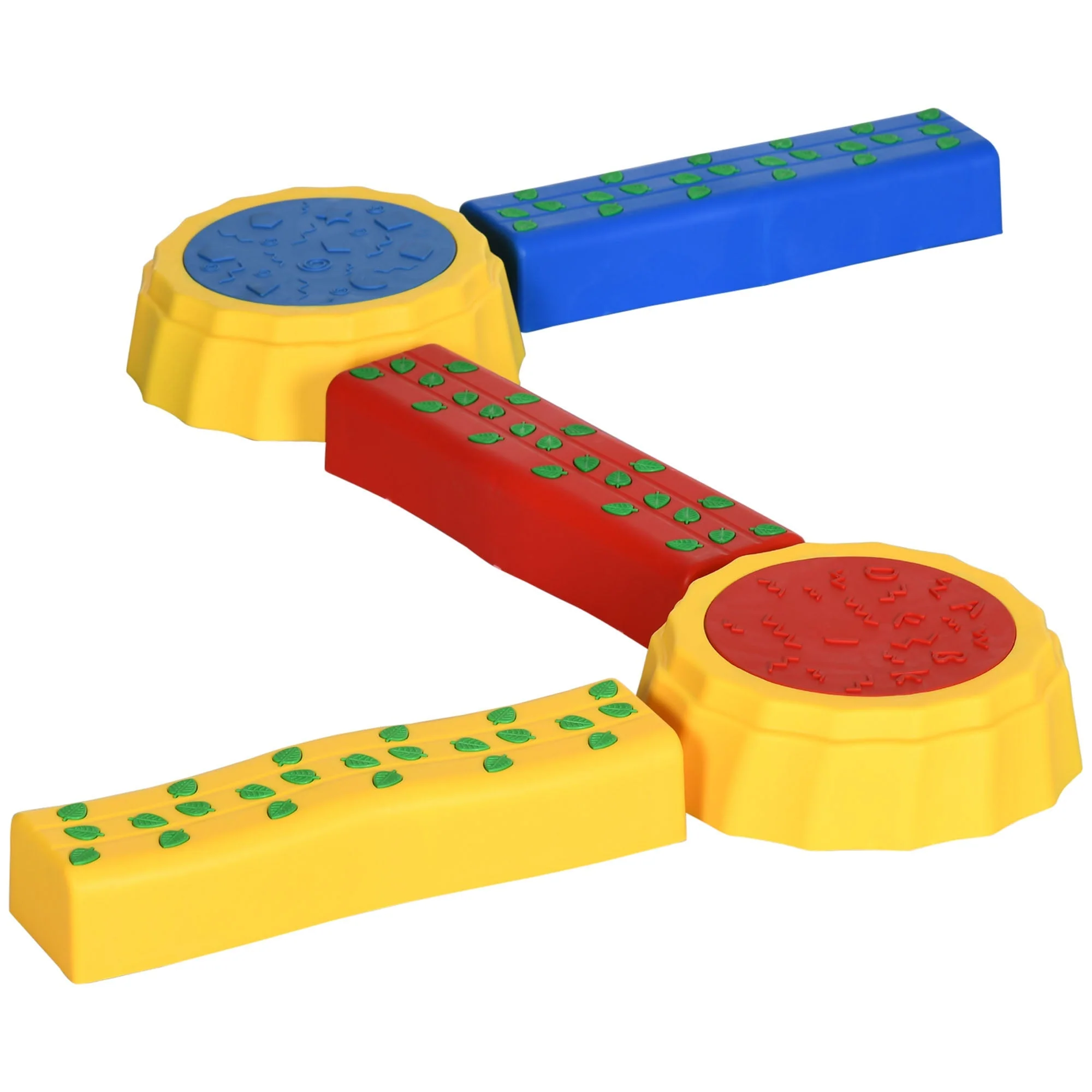 Five-Piece Kids Stepping Stones and Balance Bridge w/ Non-Slip Surface & Bottom. for Toddlers - Multicoloured - Image 2