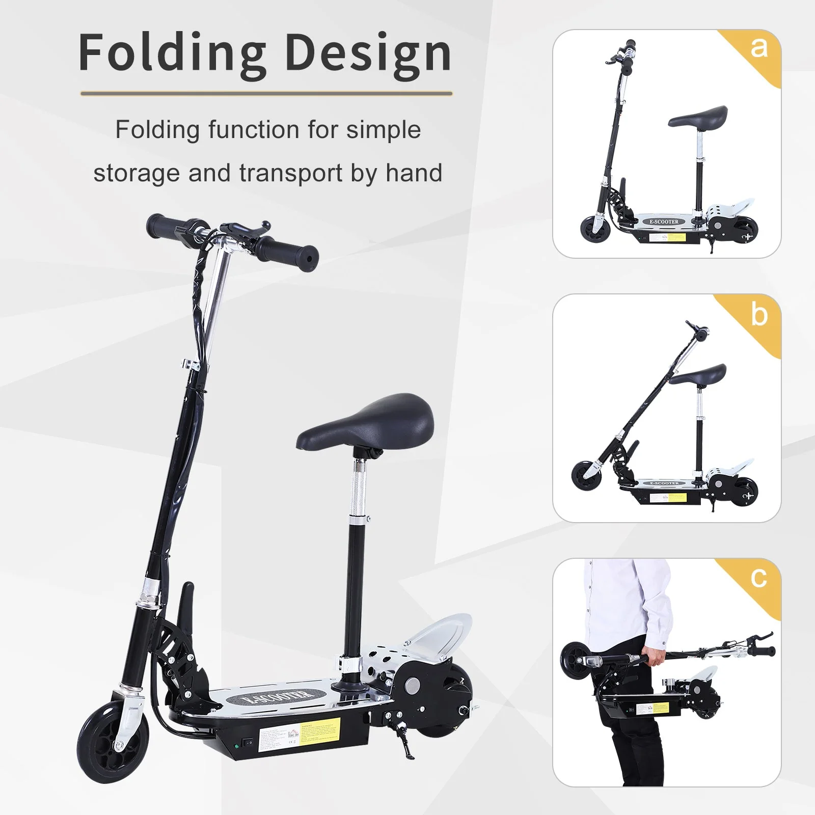 Foldable Electric Scooter for Teens Over 7 years old 12V Battery 120W-Black - Image 5
