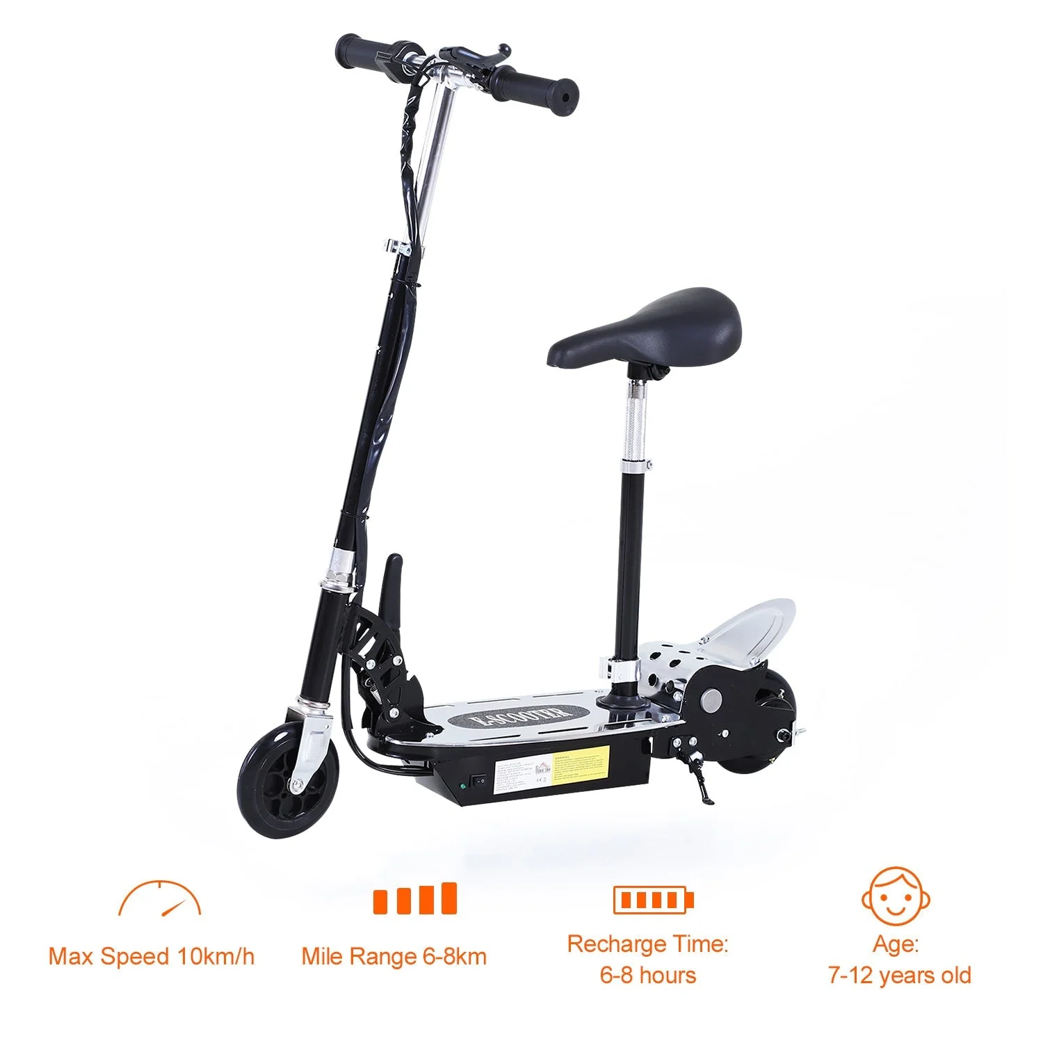 Foldable Electric Scooter for Teens Over 7 years old 12V Battery 120W-Black - Image 6