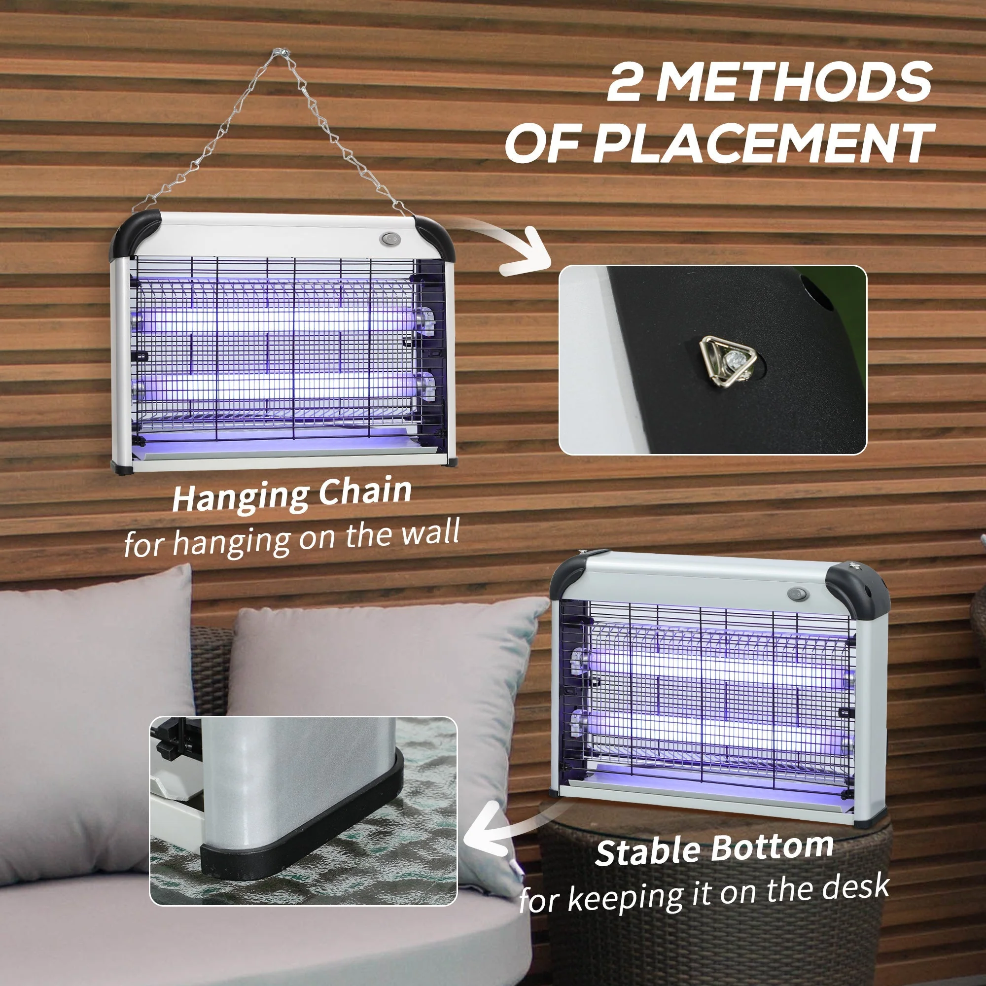 Free Standing Wall Hanging 20W Electric Fly Mosquito Killer Electric Fly Zapper - Image 6